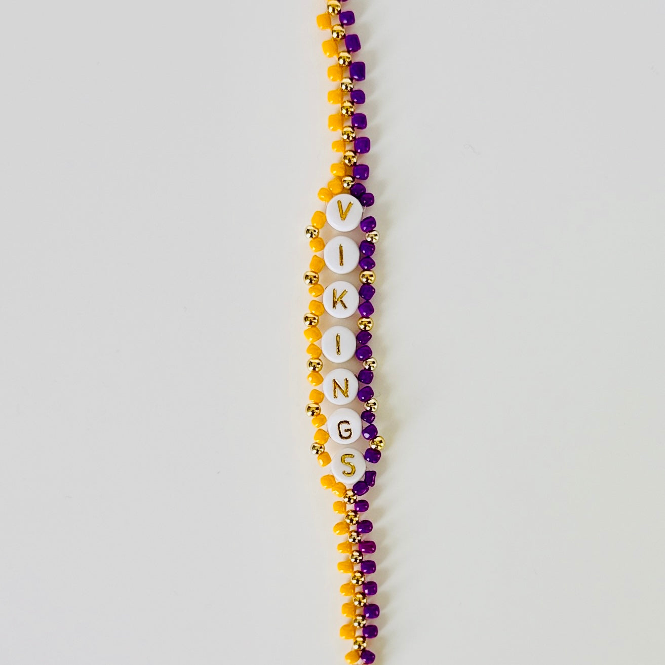Vikings Football Woven, Beaded Bracelet, Seed Bead Jewelry, Handmade Game Day Gift