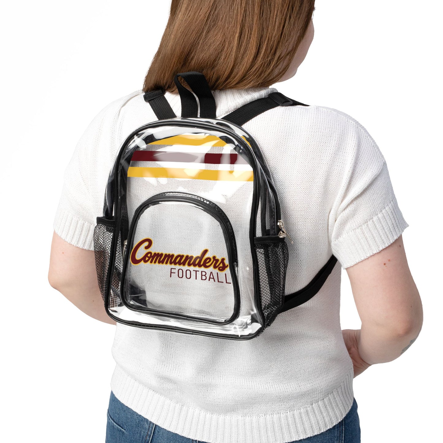 Commanders Clear Backpack, Stadium Bag, Football Belt Bag, Transparent Fanny Pack