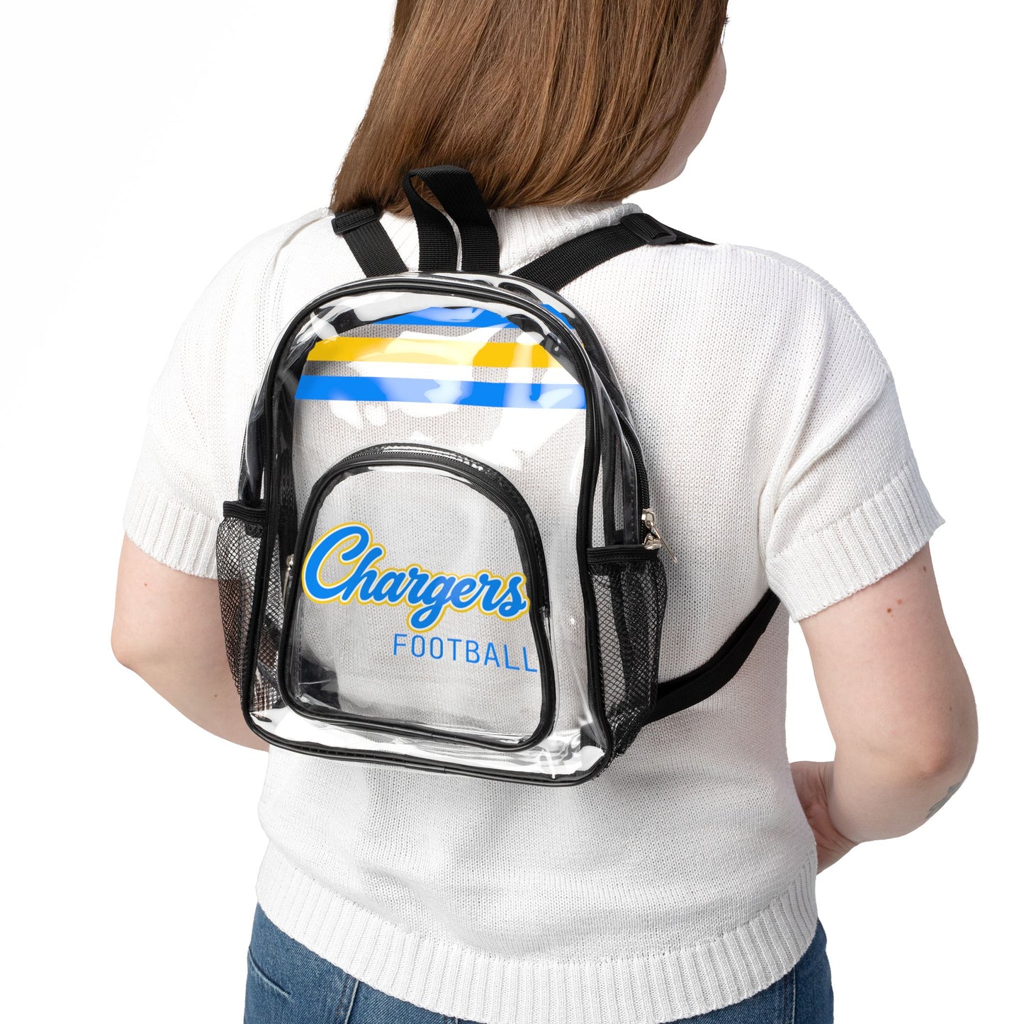 Chargers Clear Backpack, Stadium Bag, Football Belt Bag, Transparent Fanny Pack