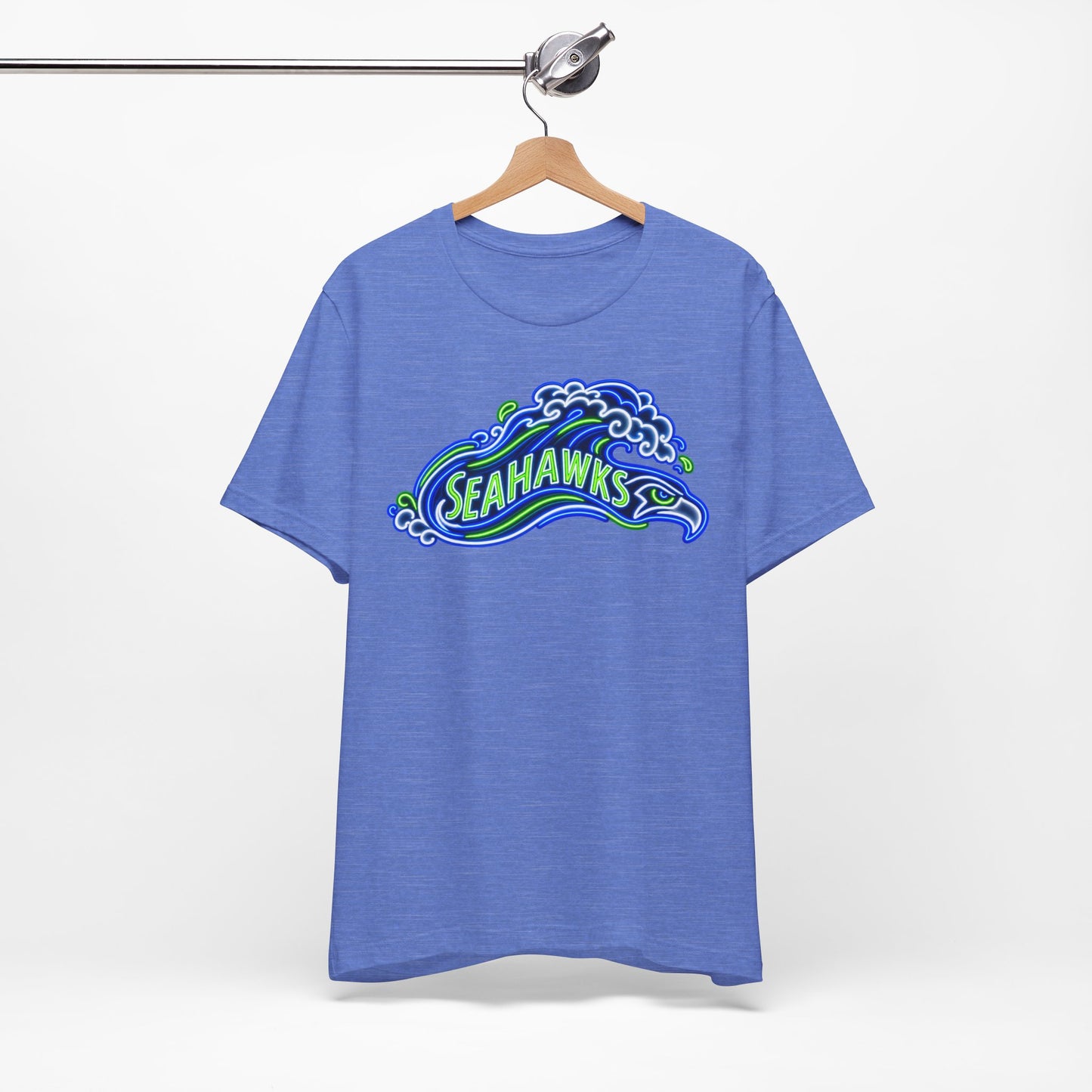 Seahawks Neon Sign T-Shirt, Retro Seahawks Graphic Tee, Football Shirt