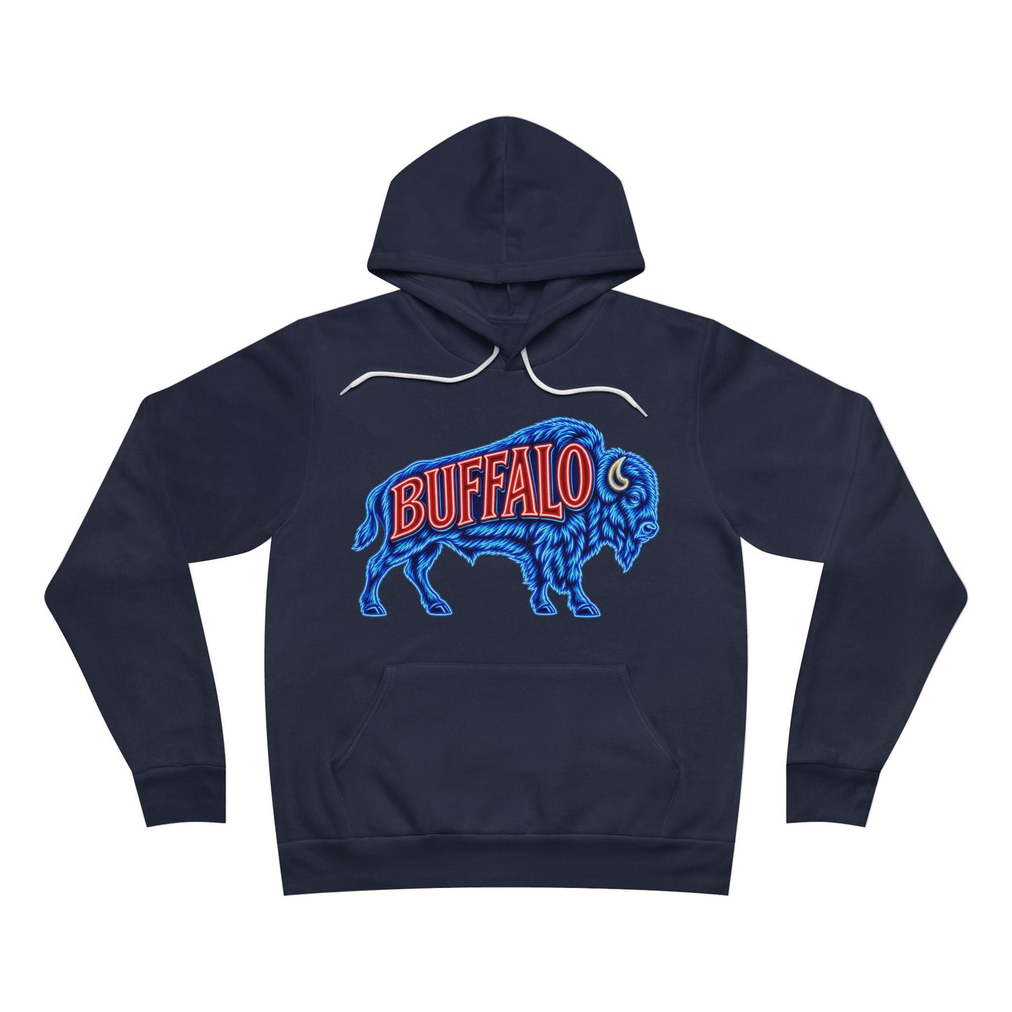 Buffalo Neon Sign Hoodie, Retro Bison Sweatshirt, Football Hoodie