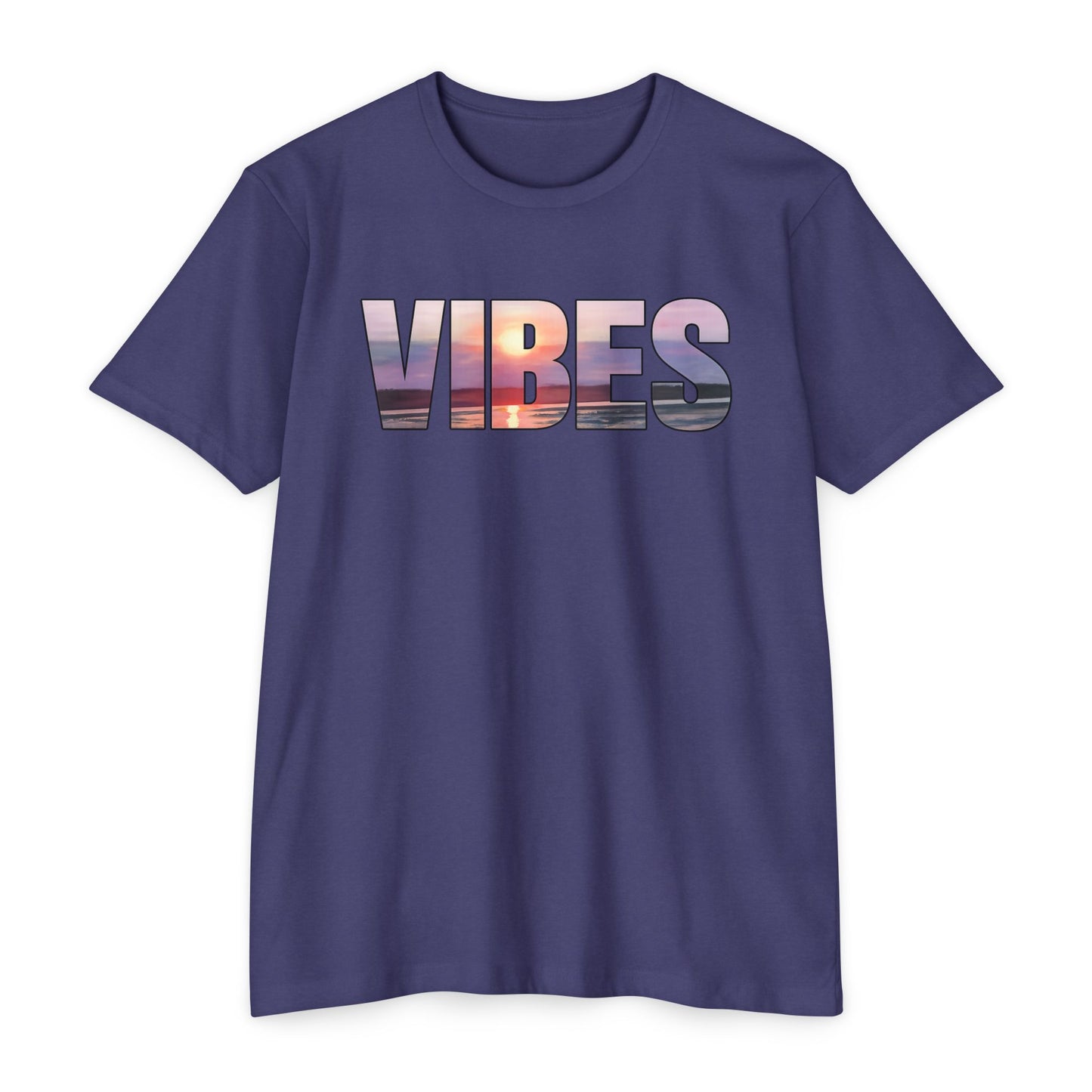 Sunset Vibes T-Shirt, Beach Graphic Tee, Typography Affirmation Shirt