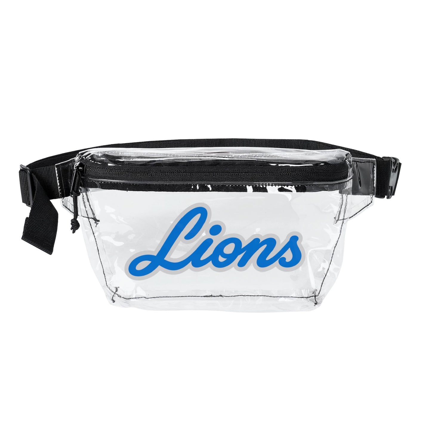 Lions Clear Stadium Bag, Football Belt Bag, Transparent Fanny Pack