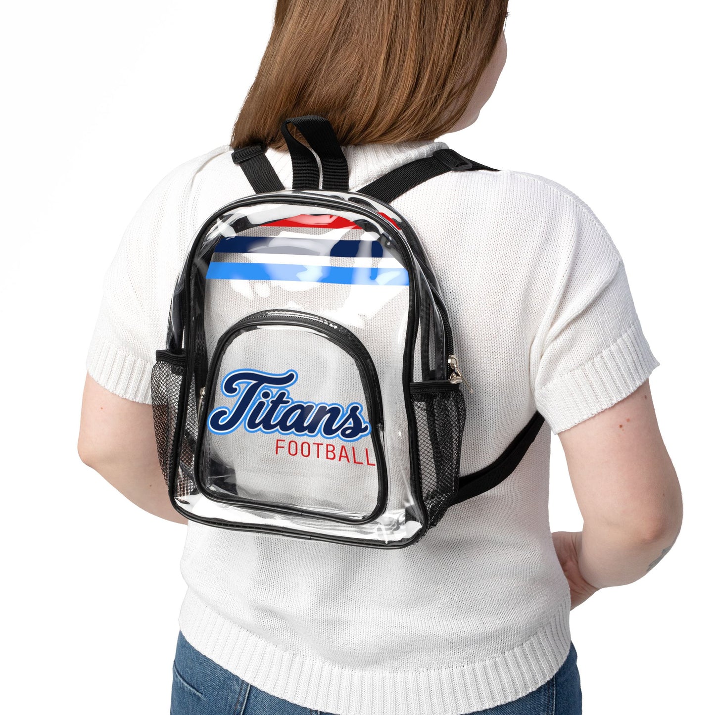 Titans Clear Backpack, Stadium Bag, Football Belt Bag, Transparent Fanny Pack
