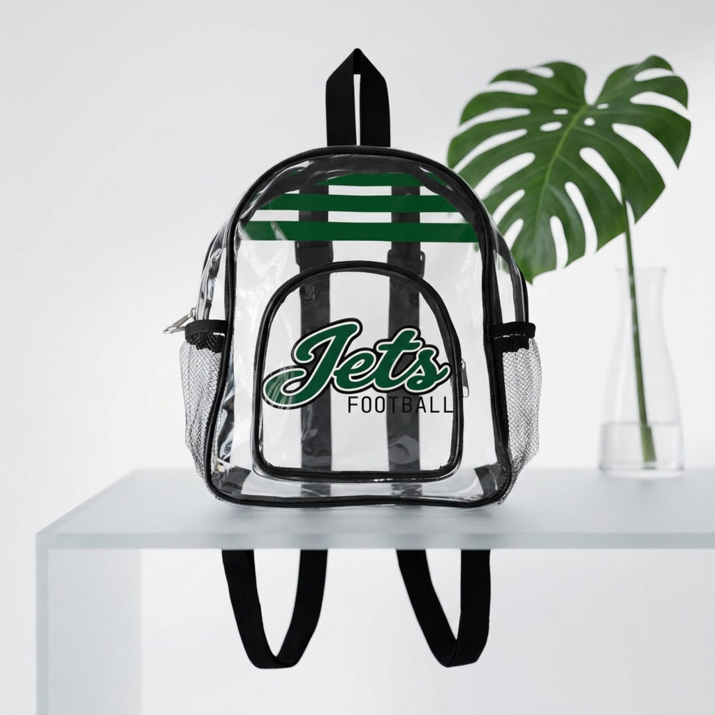Jets Clear Backpack, Stadium Bag, Football Belt Bag, Transparent Fanny Pack