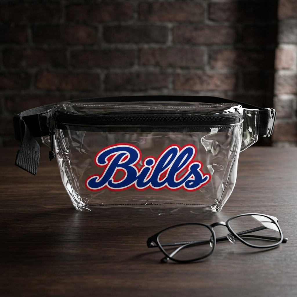 Bills Clear Stadium Bag, Football Belt Bag, Transparent Fanny Pack