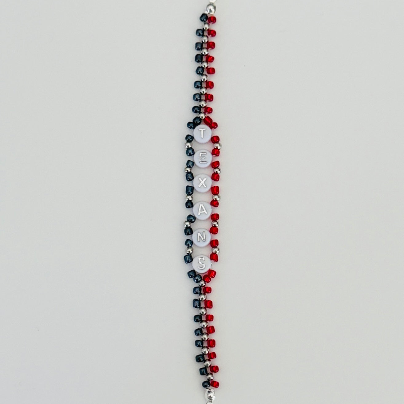 Texans Football Woven, Beaded Bracelet, Seed Bead Jewelry, Handmade Game Day Gift