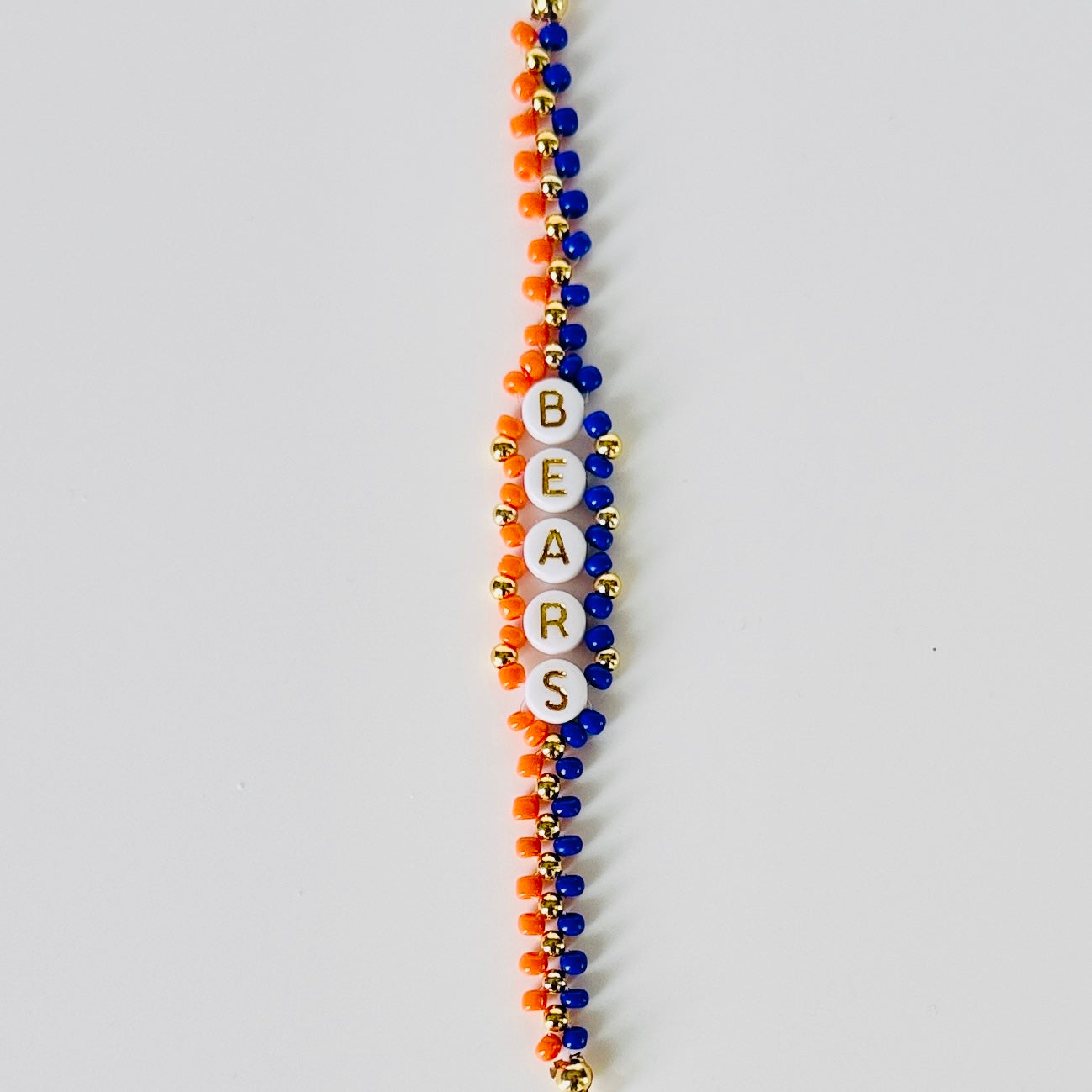 Bears Football Woven, Beaded Bracelet, Seed Bead Jewelry, Handmade Game Day Gift