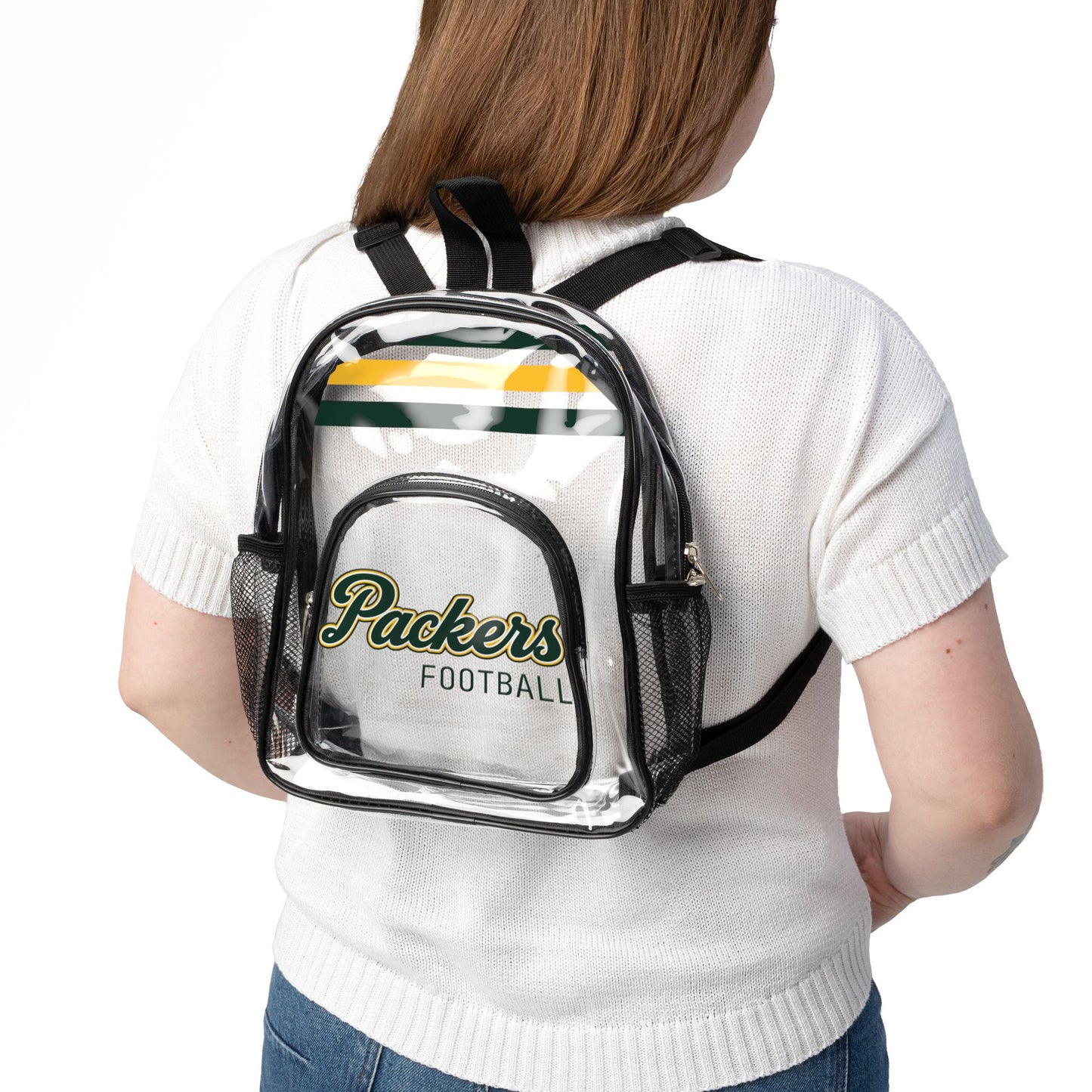 Packers Clear Backpack, Stadium Bag, Football Belt Bag, Transparent Fanny Pack