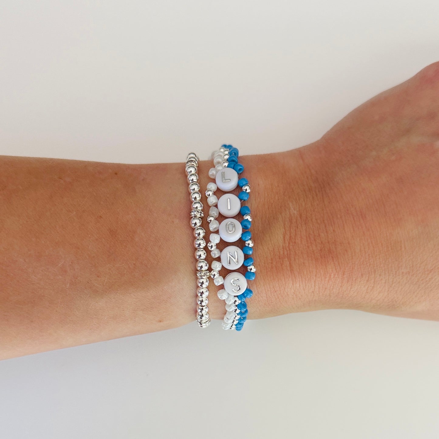 Lions Football Woven, Beaded Bracelet, Seed Bead Jewelry, Handmade Game Day Gift