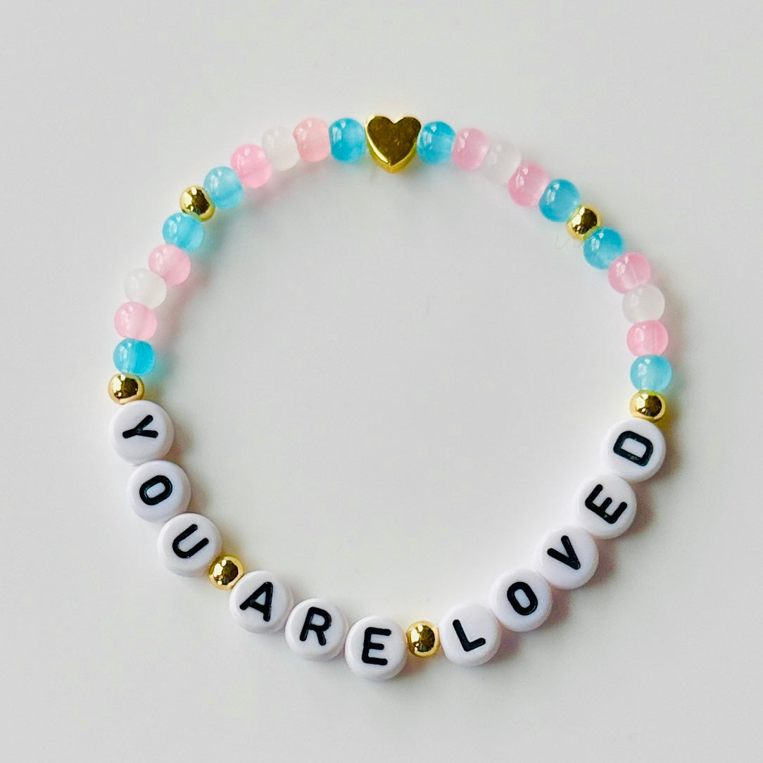 Trans Support Bracelet with Proceed Donation, Handmade Ally Jewelry, LGBTQIA+ Support