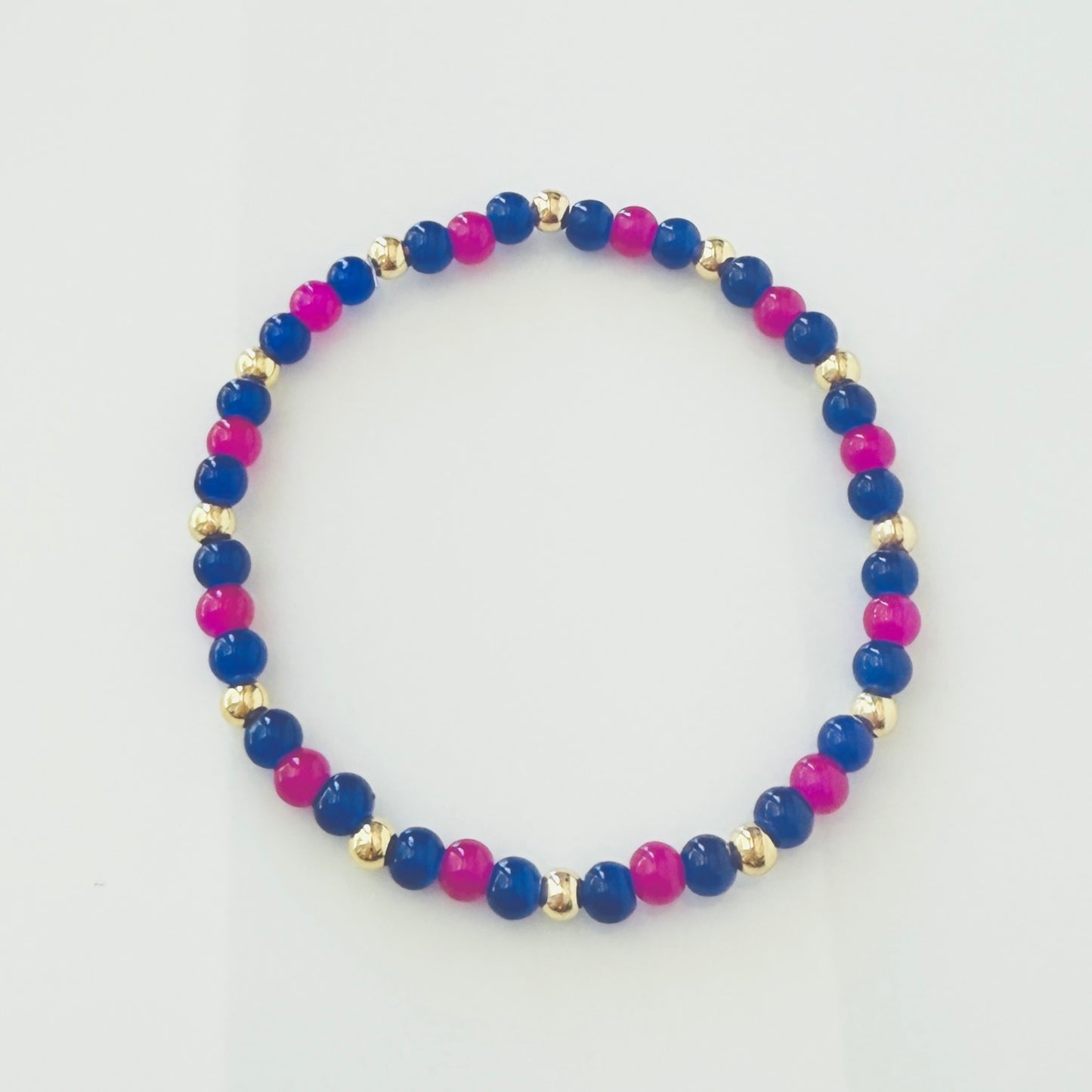 Women’s Health Support Bracelet with Proceed Donation, Pink and Blue Bracelet with Gold Accents, Feminist Jewelry, Pro-Women