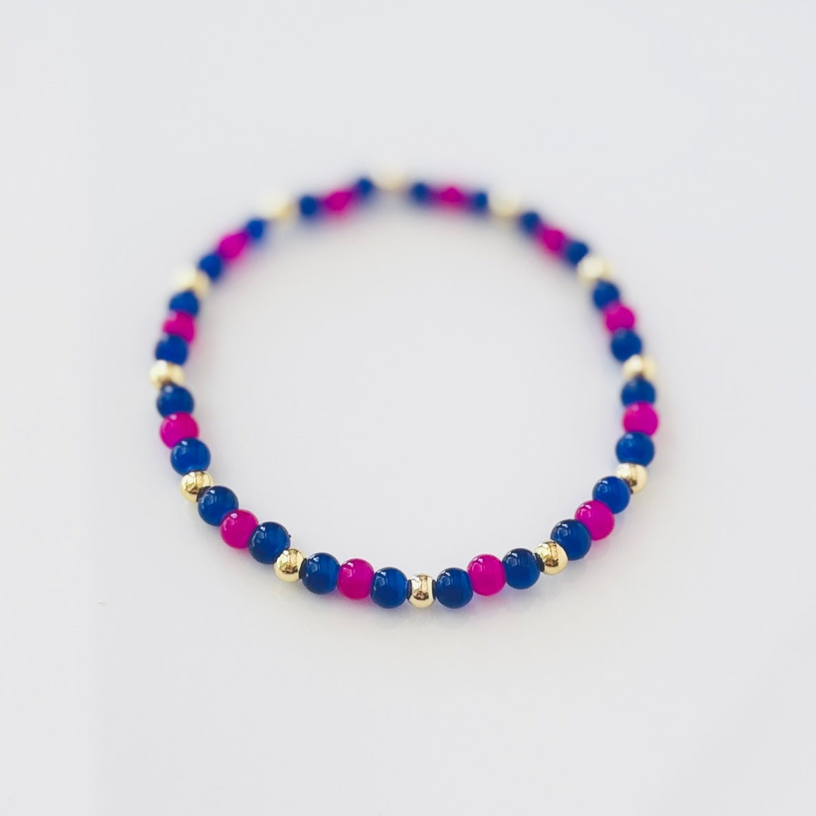 Women’s Health Support Bracelet with Proceed Donation, Pink and Blue Bracelet with Gold Accents, Feminist Jewelry, Pro-Women