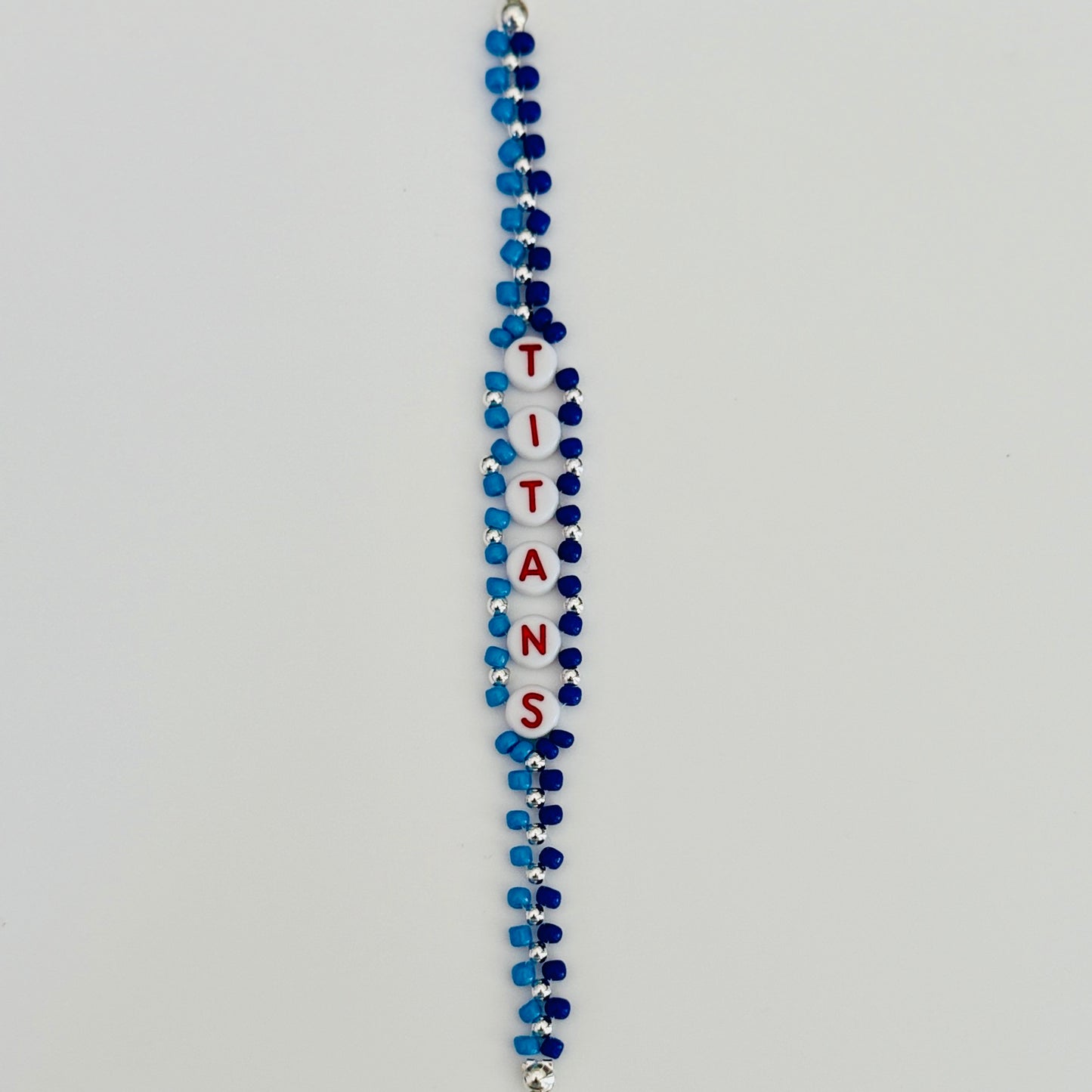 Titans Football Woven, Beaded Bracelet, Seed Bead Jewelry, Handmade Game Day Gift