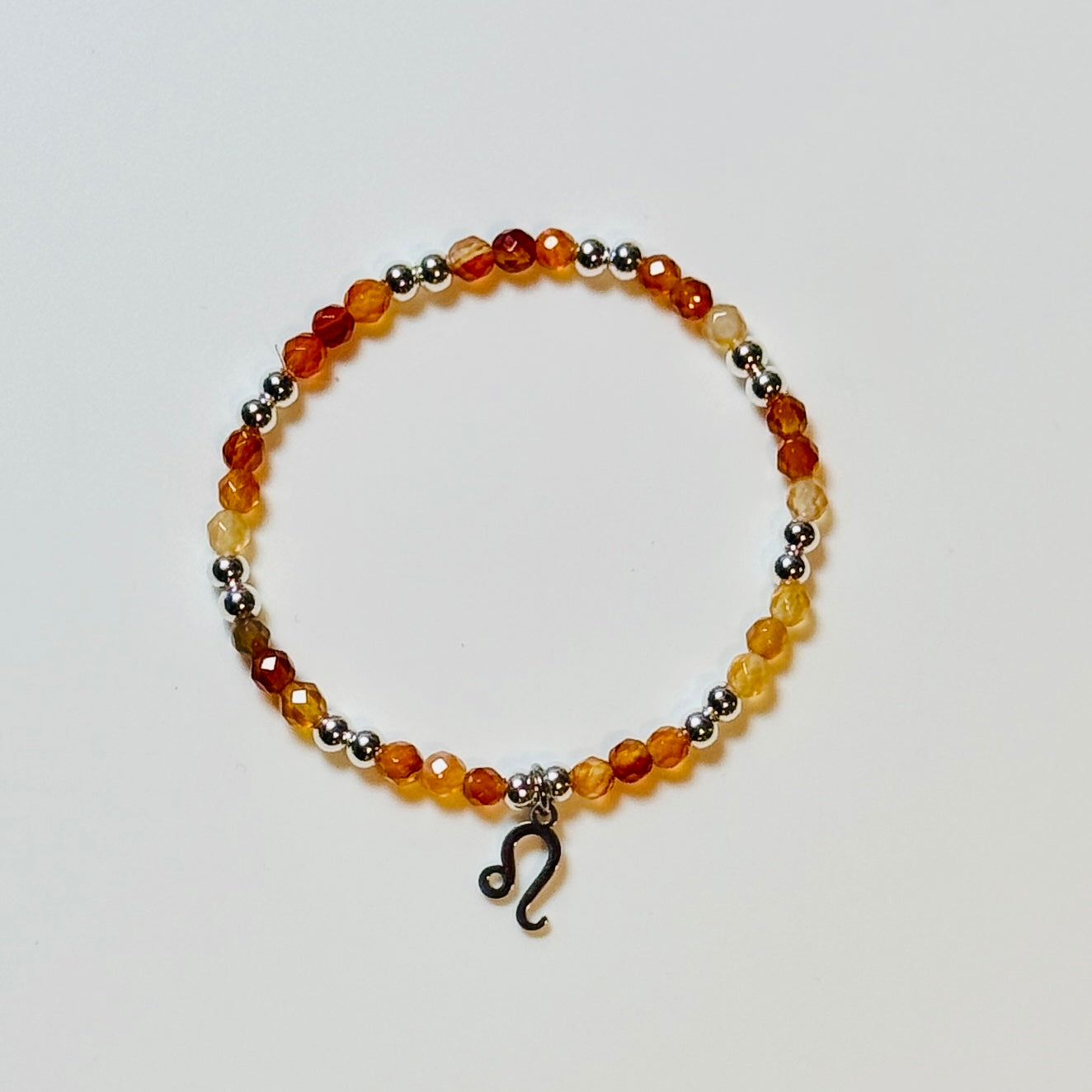 Zodiac Crystal Bracelet with Sign Charm | Personalized Astrology Bracelet: 4mm Faceted Gemstone Beads, Gold or Silver Zodiac Jewelry