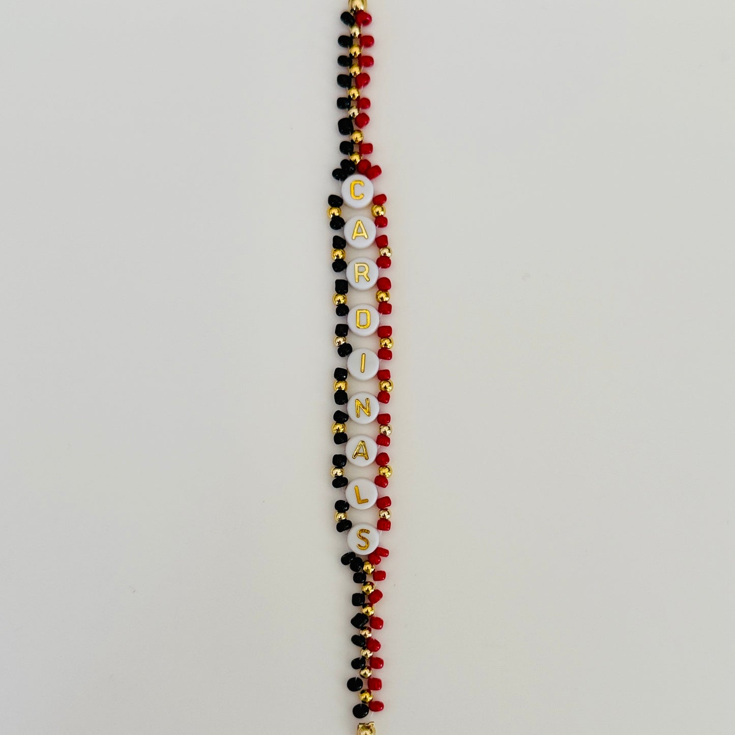Cardinals Woven, Beaded Bracelet, Seed Bead Jewelry, Handmade Game Day Gift