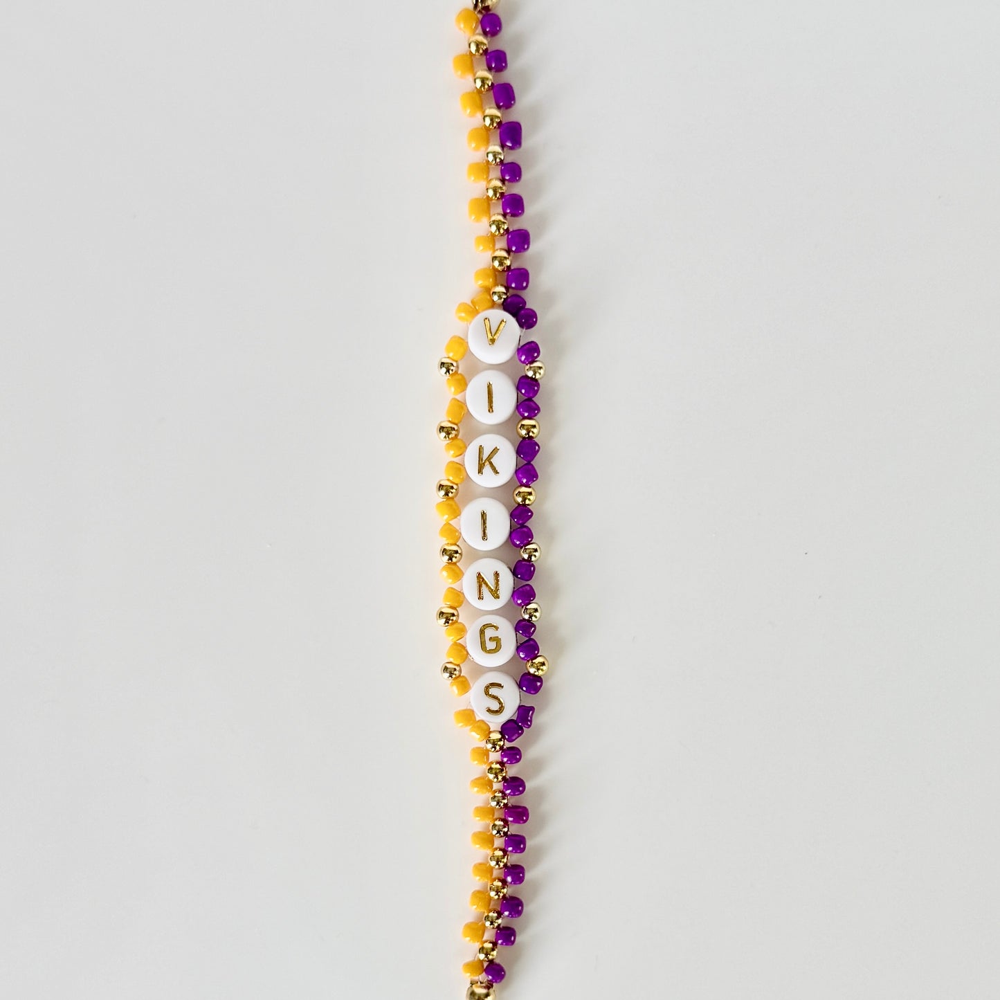 Vikings Football Woven, Beaded Bracelet, Seed Bead Jewelry, Handmade Game Day Gift