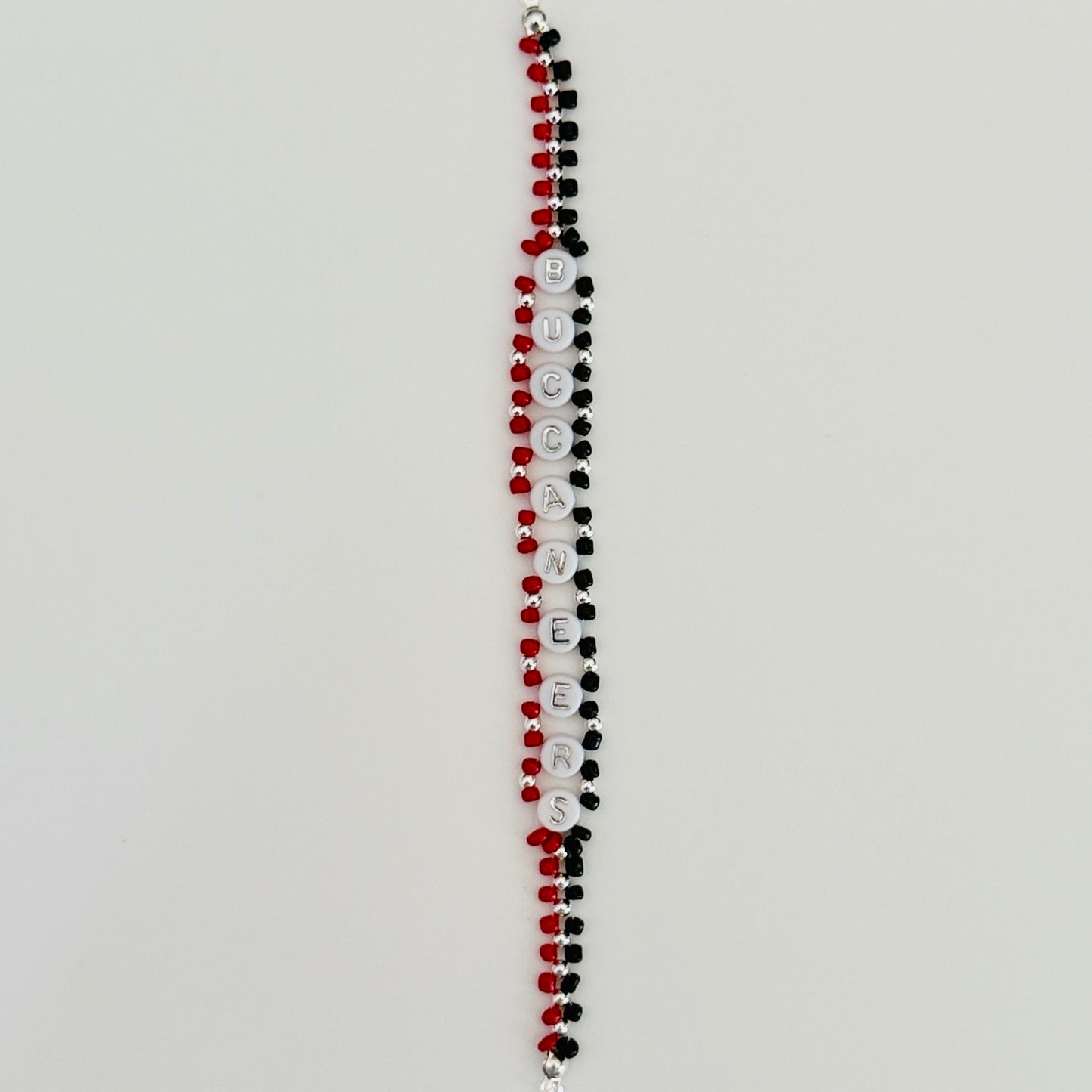 Buccaneers Football Woven, Beaded Bracelet, Seed Bead Jewelry, Handmade Game Day Gift