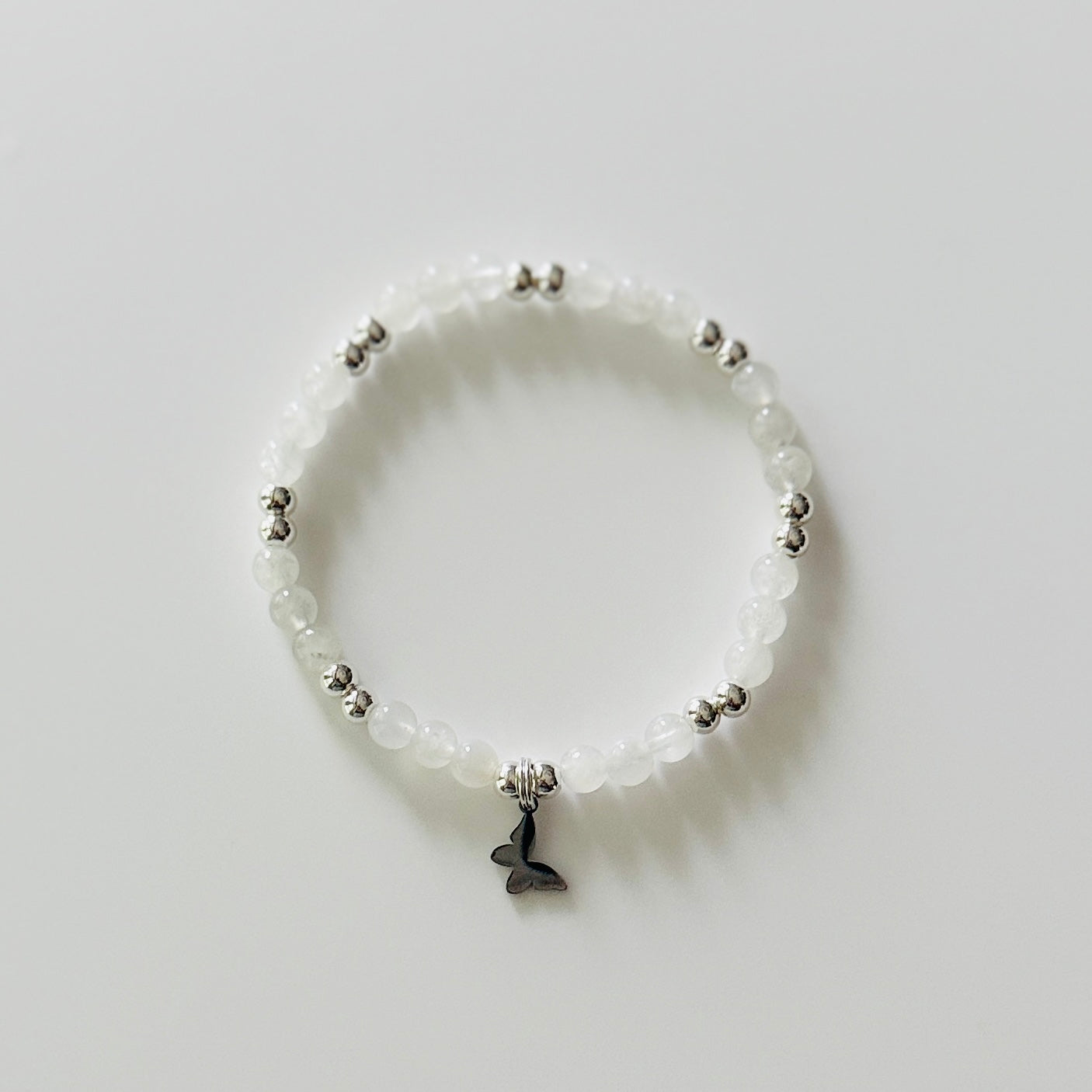 Moonstone Fertility Manifestation Bracelet: Gold or Silver Butterfly Charm