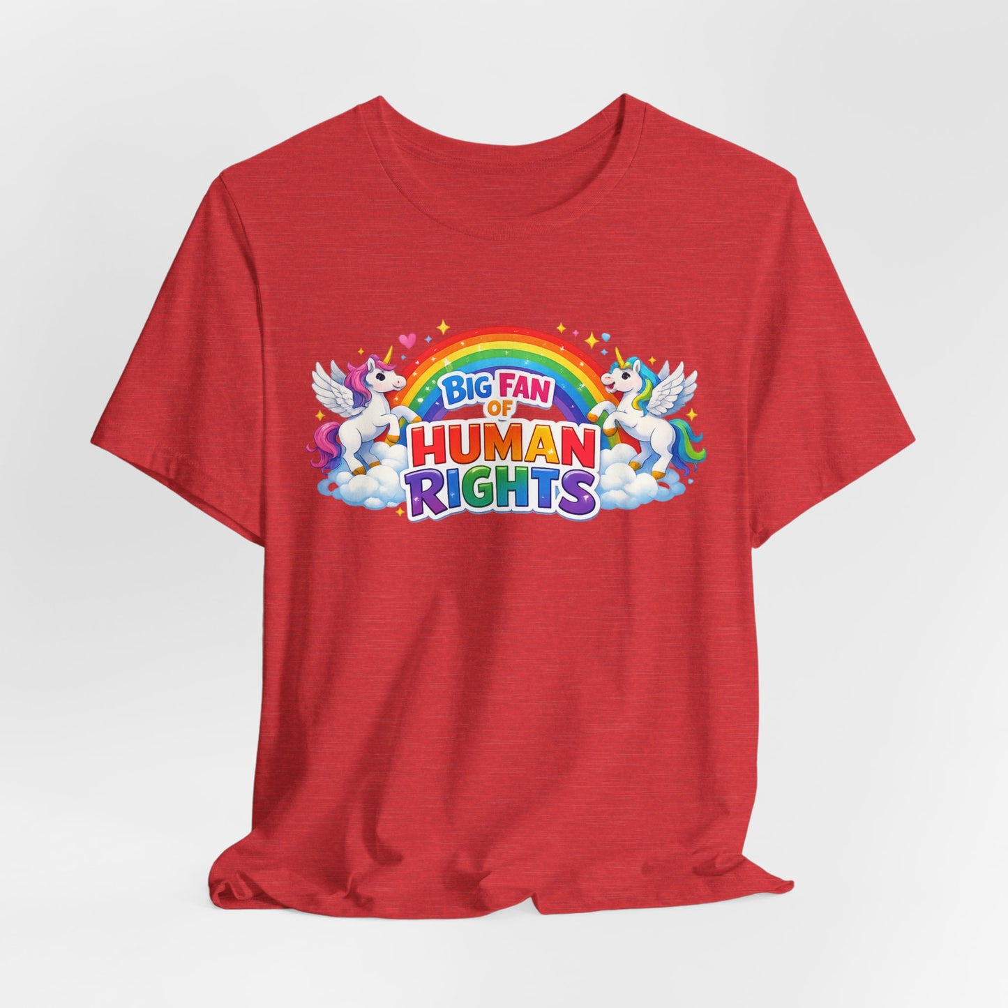 Big Fan of Human Rights T-Shirt, Rainbow Unicorns Humanity Shirt, Pride Shirt
