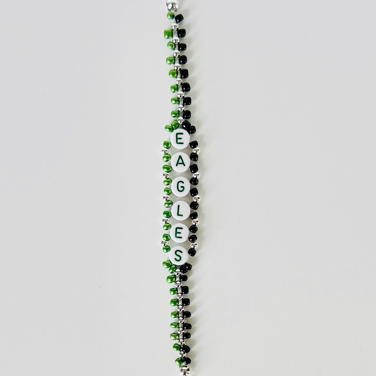 Eagles Football Woven, Beaded Bracelet, Seed Bead Jewelry, Handmade Game Day Gift