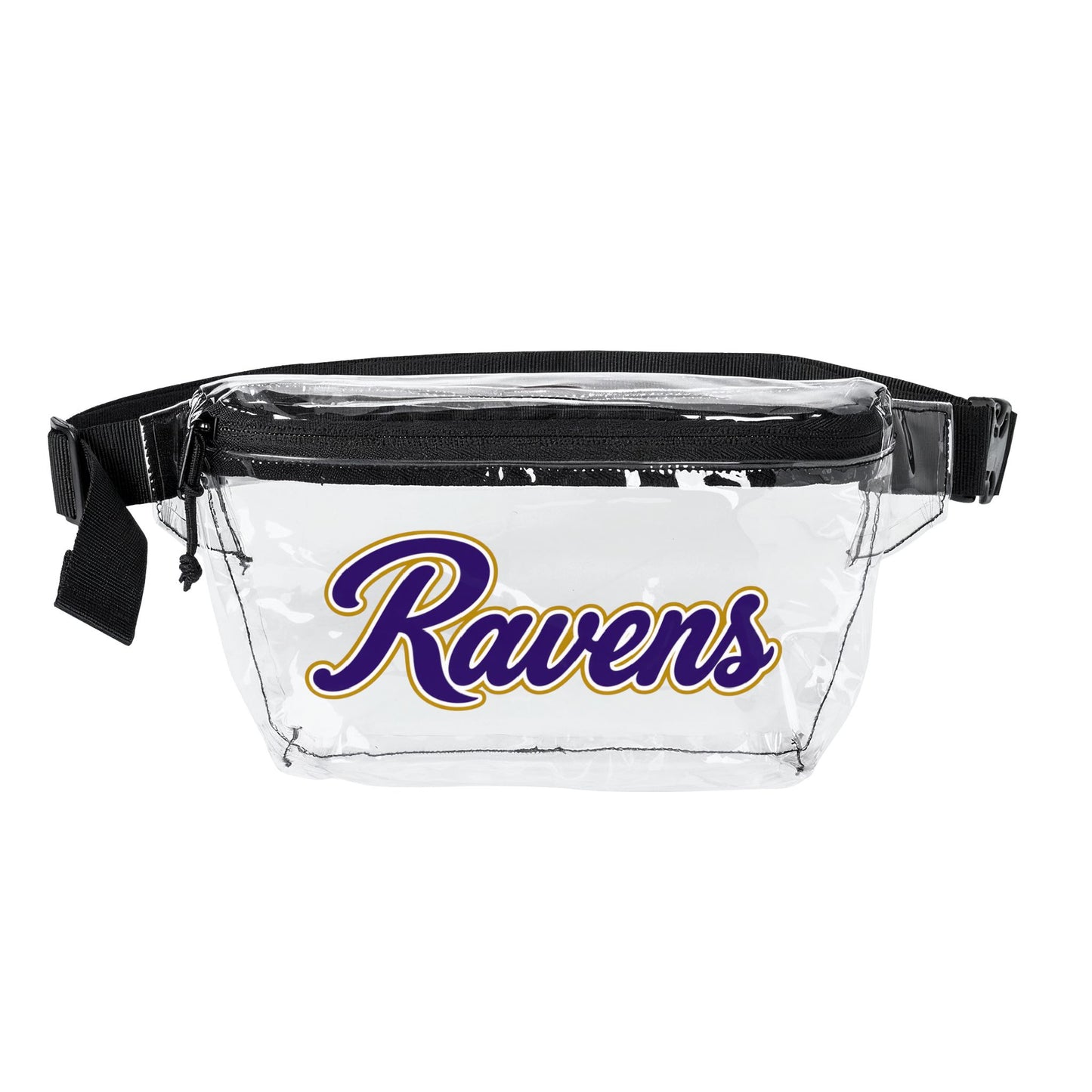 Ravens Clear Stadium Bag, Football Belt Bag, Transparent Fanny Pack