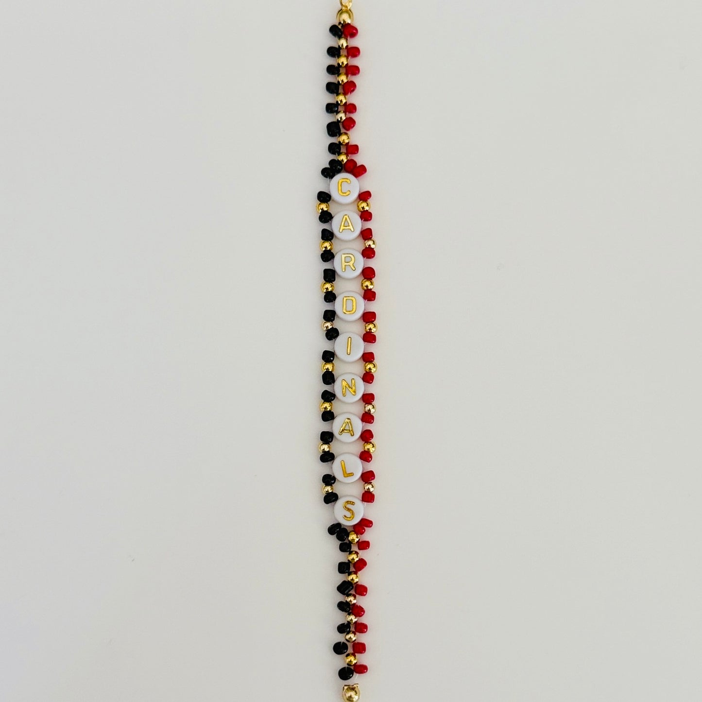 Cardinals Woven, Beaded Bracelet, Seed Bead Jewelry, Handmade Game Day Gift