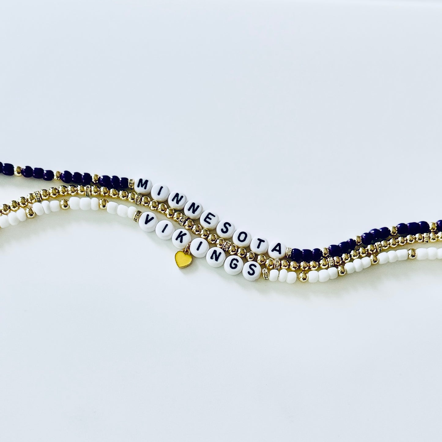 Vikings Football Charm Bracelet Stack