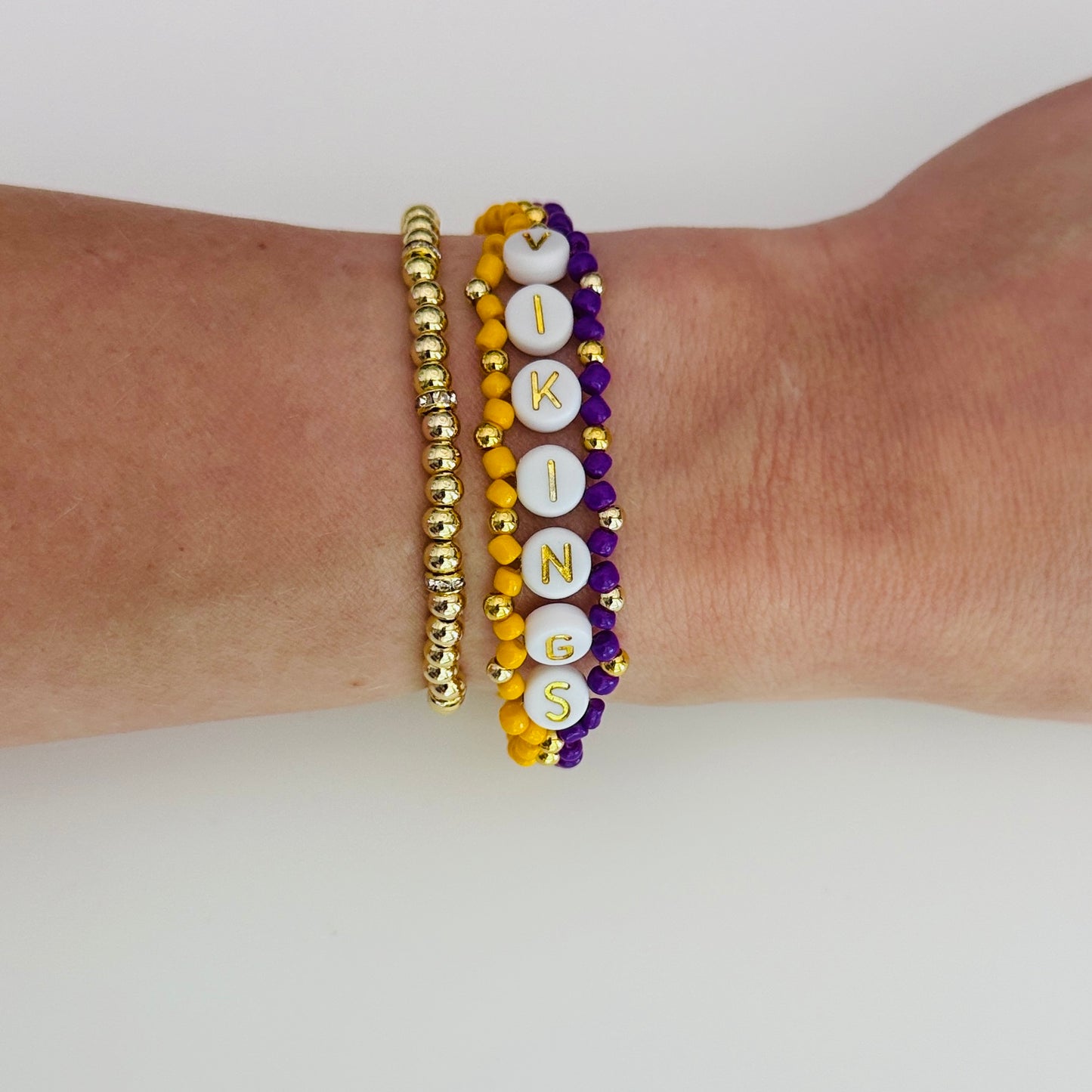 Vikings Football Woven, Beaded Bracelet, Seed Bead Jewelry, Handmade Game Day Gift