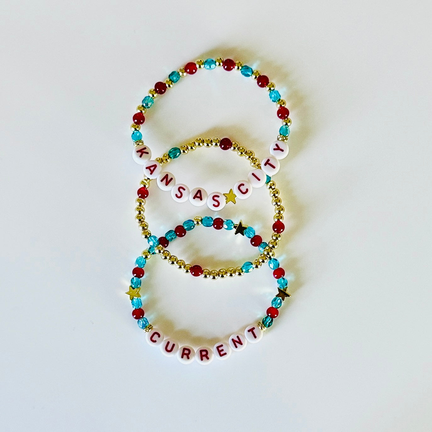 Kansas City Women’s Soccer-Inspired Beaded Bracelet Set with Czech Glass & Crystal Beads