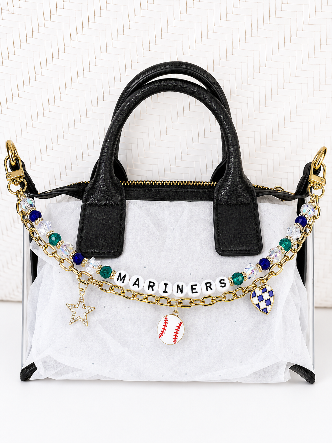 Mariners Bag Charm | Baseball Keychain Zipper Pull | Baseball Fan Gift | Choose Your Team & Size | Handmade Sports Accessory