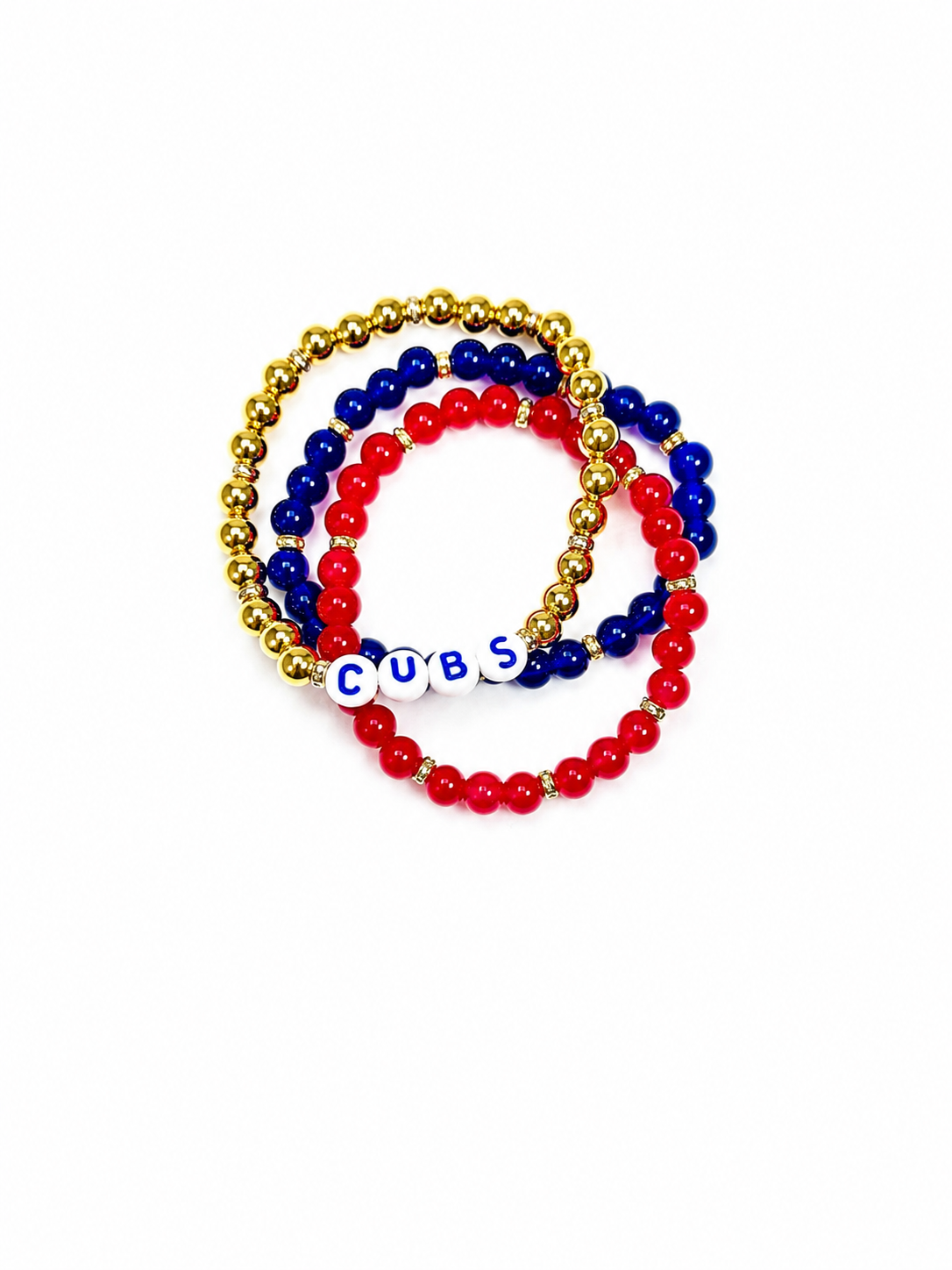 Baseball Bracelet Stack: Gold Baseball Jewelry