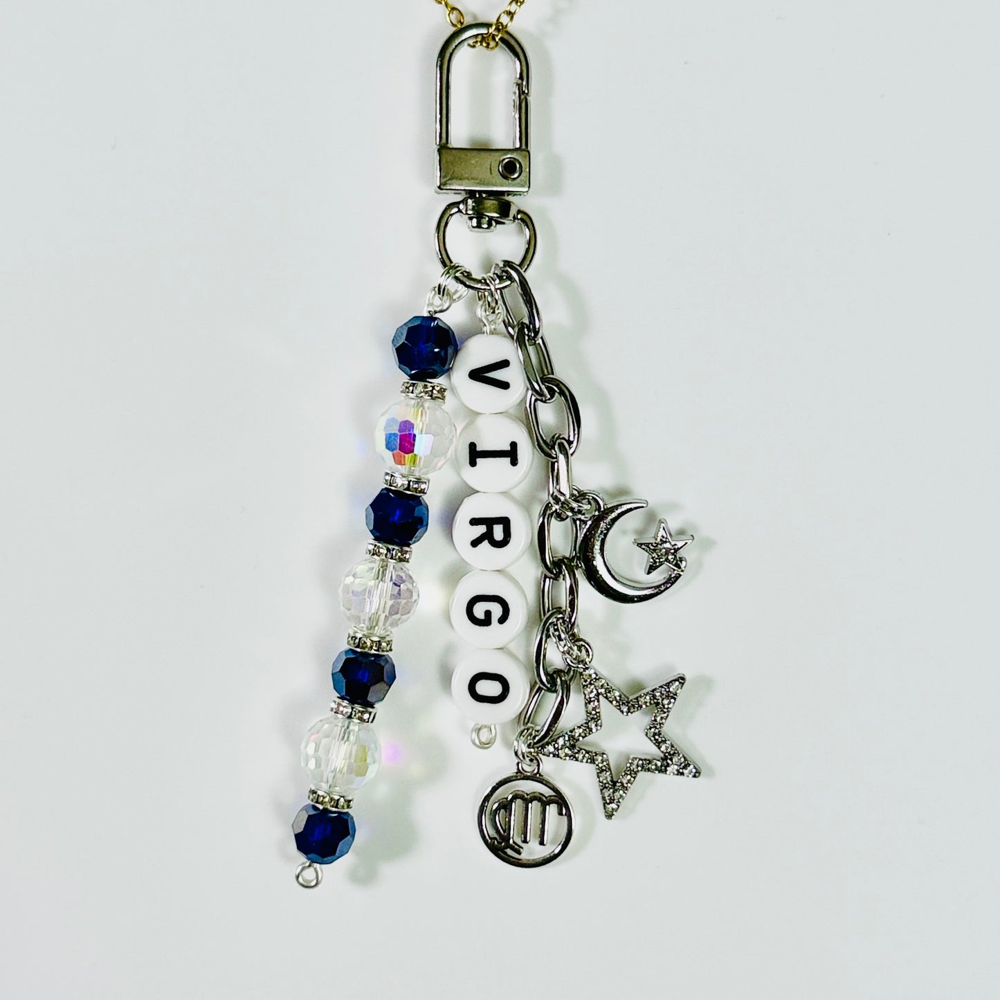 Zodiac Bag Charm: Horoscope Keychain with Gold or Silver Charms