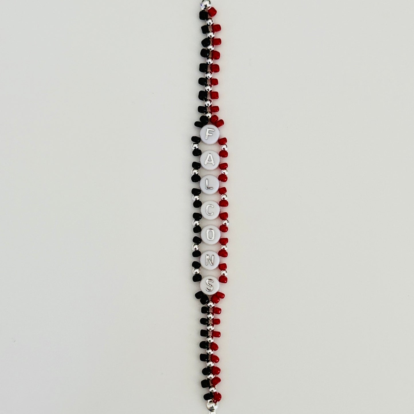 Falcons Football Woven, Beaded Bracelet, Seed Bead Jewelry, Handmade Game Day Gift