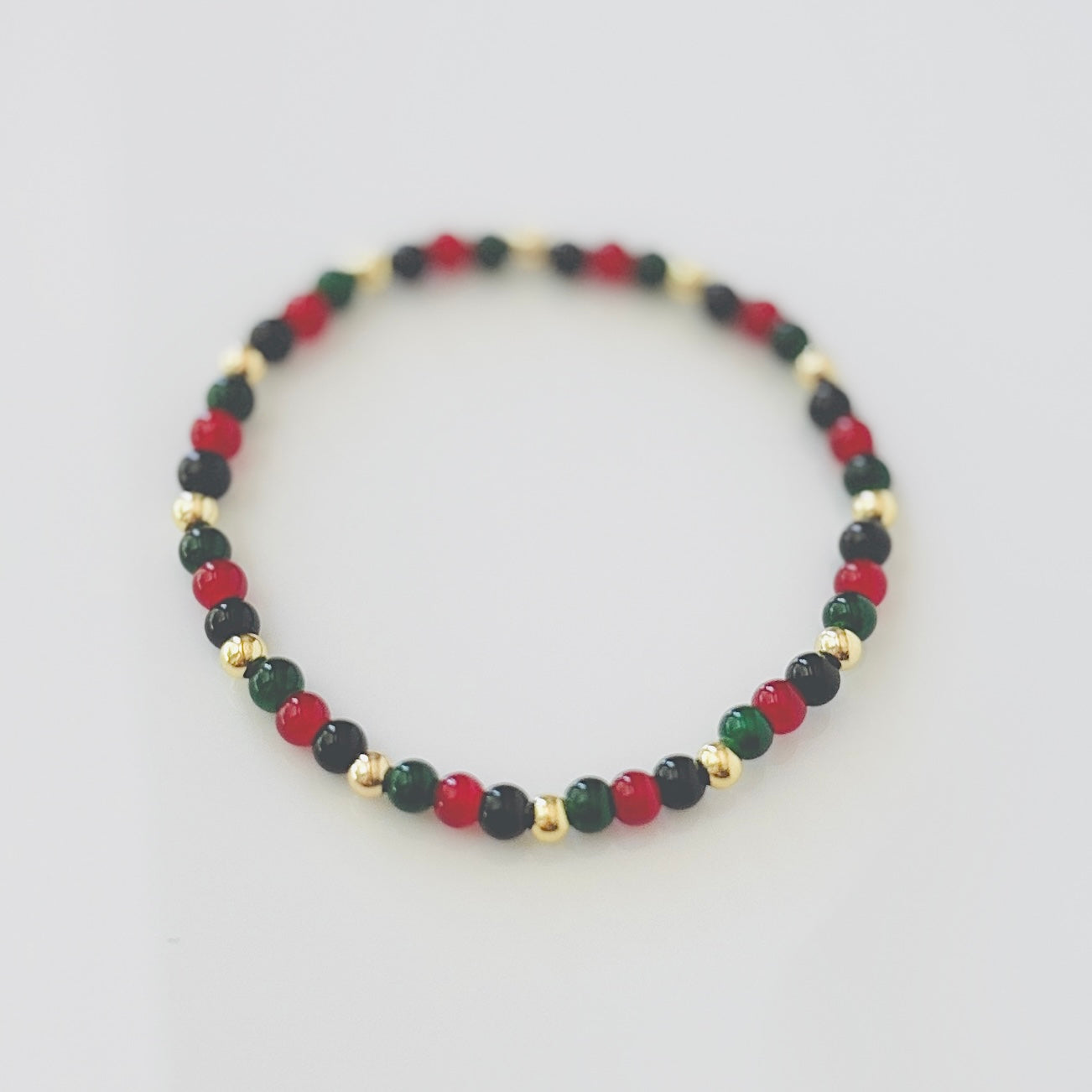 Gaza Children Support Bracelet with Proceed Donation, Red, Black and Green Bracelet with Gold Accents, Humanitarian Jewelry, Activist