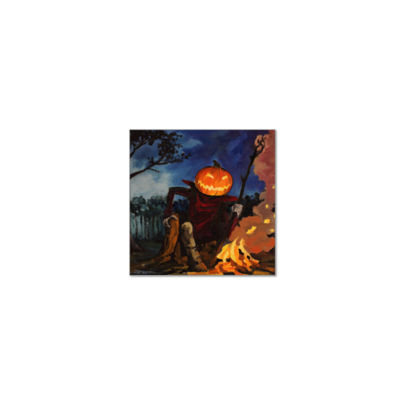 Halloween Pumpkin Original Oil Painting or Giclée Print: Fall Decor, Spooky Wall Art
