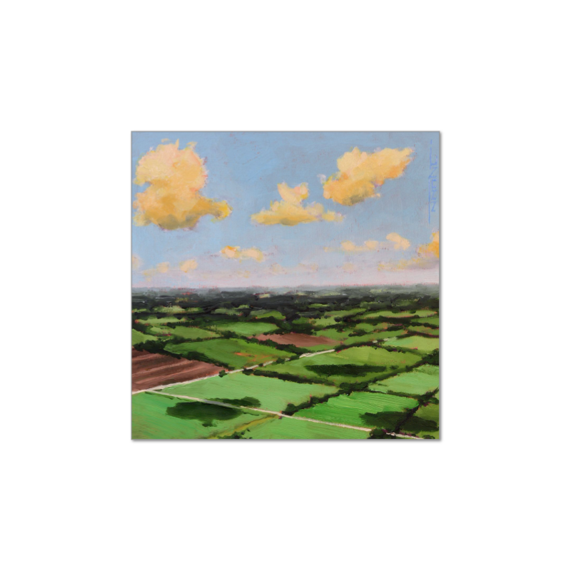 Clouds Casting, Fine Art Giclée Print by J. Nunn, Colorful Cloud Landscape, Oil Painting Reproduction, Museum Quality Wall Art