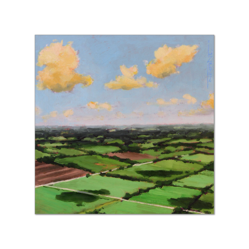 Clouds Casting, Fine Art Giclée Print by J. Nunn, Colorful Cloud Landscape, Oil Painting Reproduction, Museum Quality Wall Art