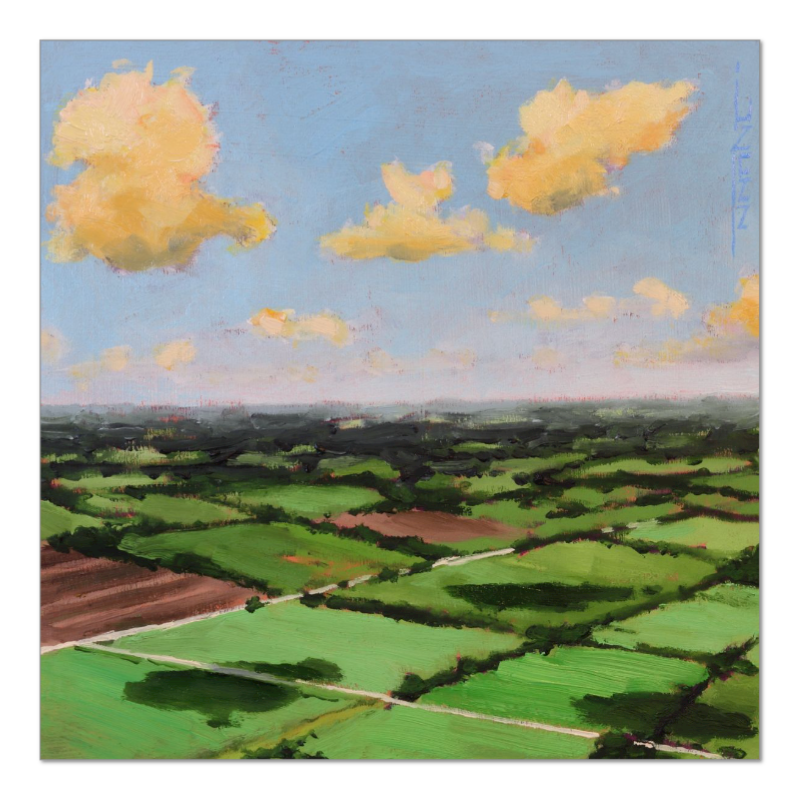 Clouds Casting, Fine Art Giclée Print by J. Nunn, Colorful Cloud Landscape, Oil Painting Reproduction, Museum Quality Wall Art