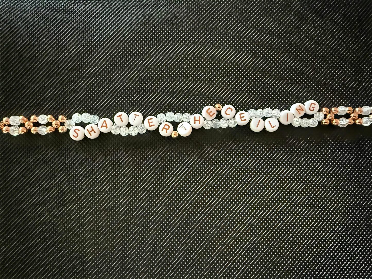 Shatter the Ceiling Bracelet – Double Layer Feminist Beaded Bracelet, Handmade Women’s Empowerment Jewelry
