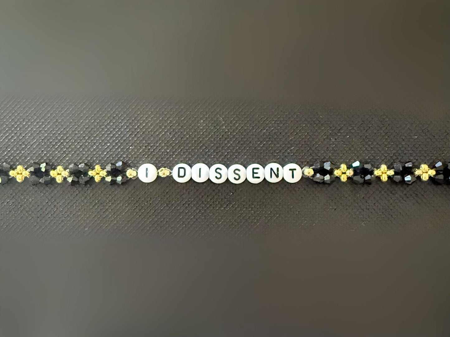 I Dissent Bracelet – RBG Inspired Feminist Jewelry, Handmade Political Statement Bracelet, Gift for Activists