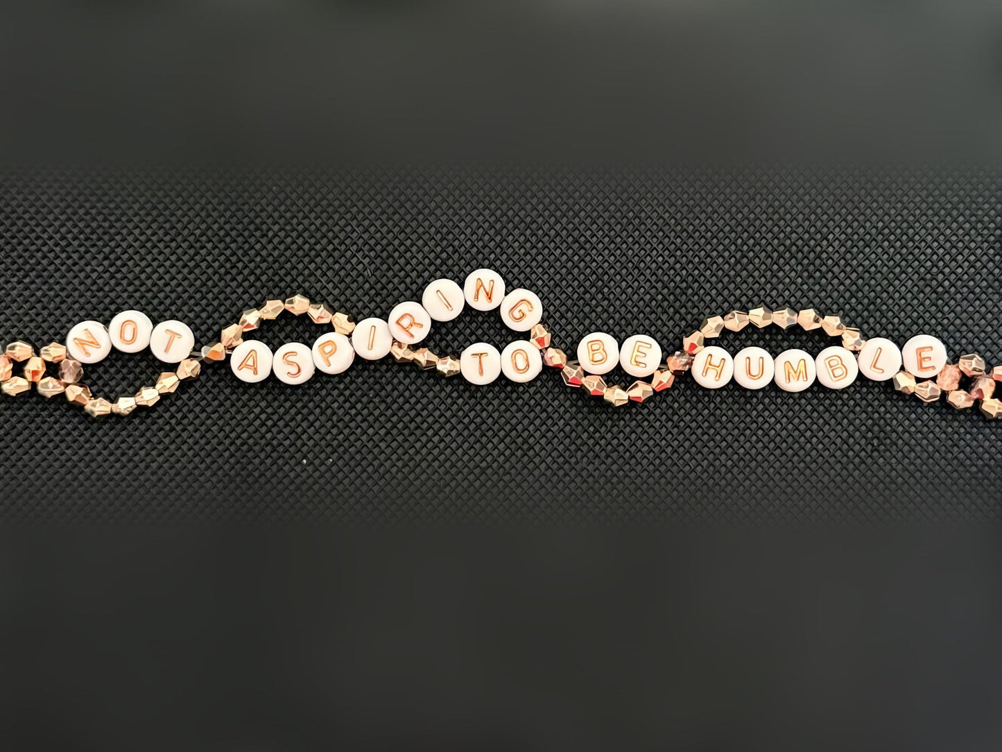 Not Aspiring to Be Humble Bracelet – Double Layer Affirmation Jewelry, Rose Gold, Gold or Silver Beaded Bracelet, Handmade Gift