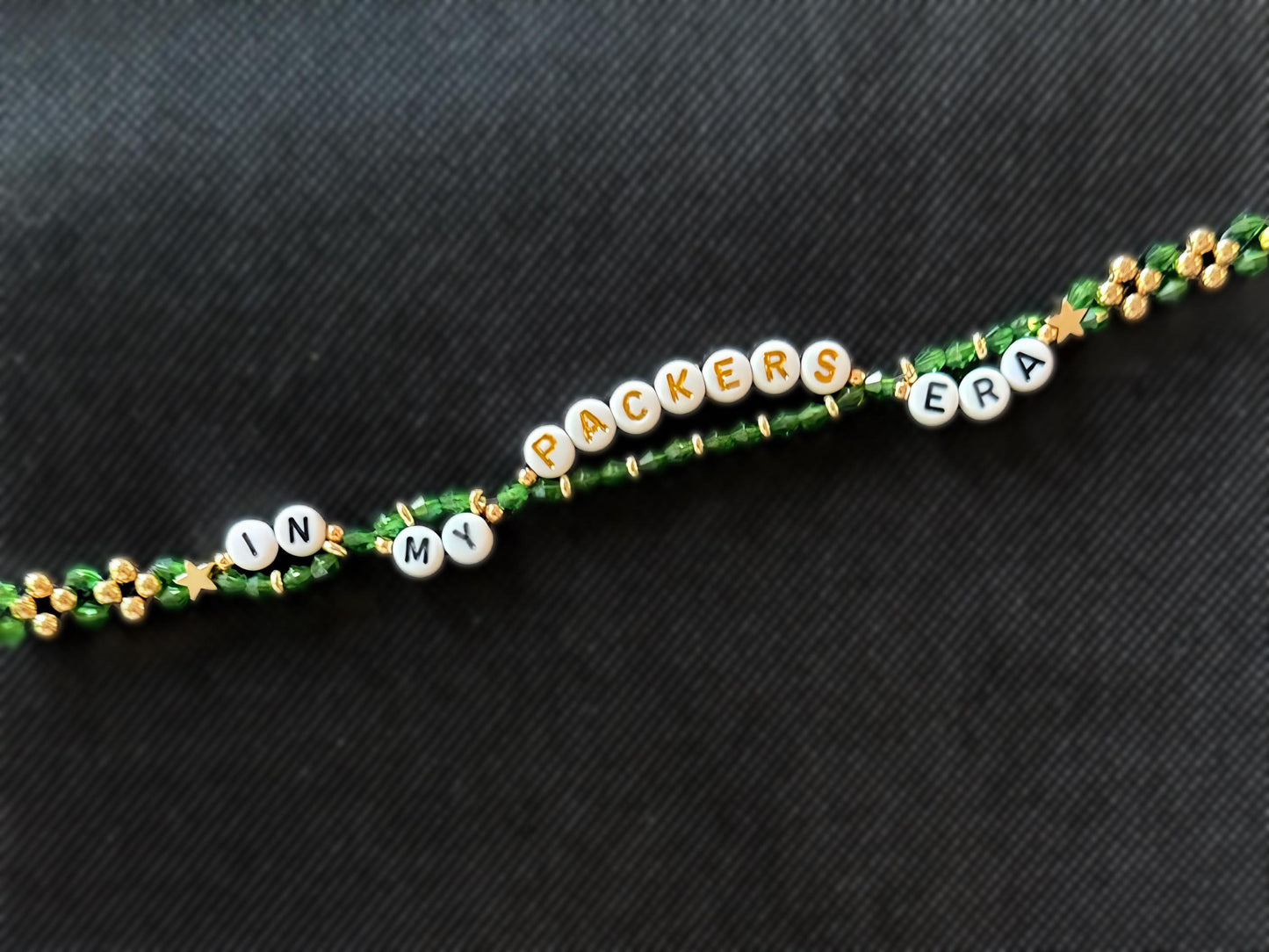 In My College Team Era Bracelet – Custom Double-Layer Beaded Bracelet, Handmade Game Day Jewelry, NCAA-Inspired Gift