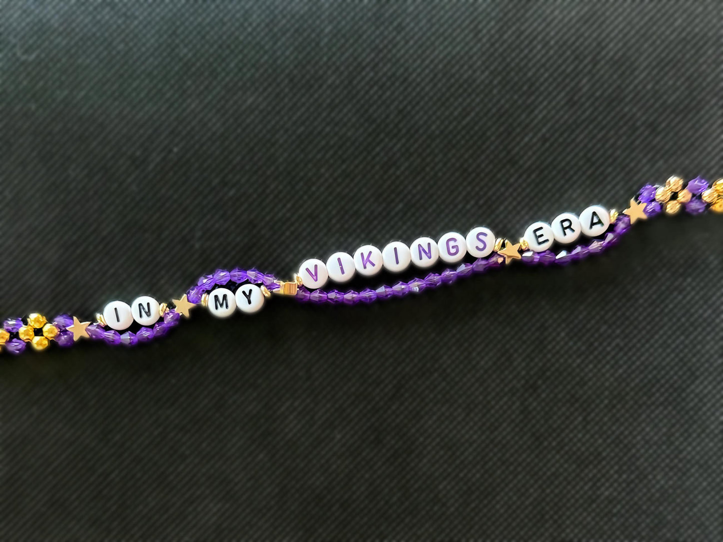 In My College Team Era Bracelet – Custom Double-Layer Beaded Bracelet, Handmade Game Day Jewelry, NCAA-Inspired Gift