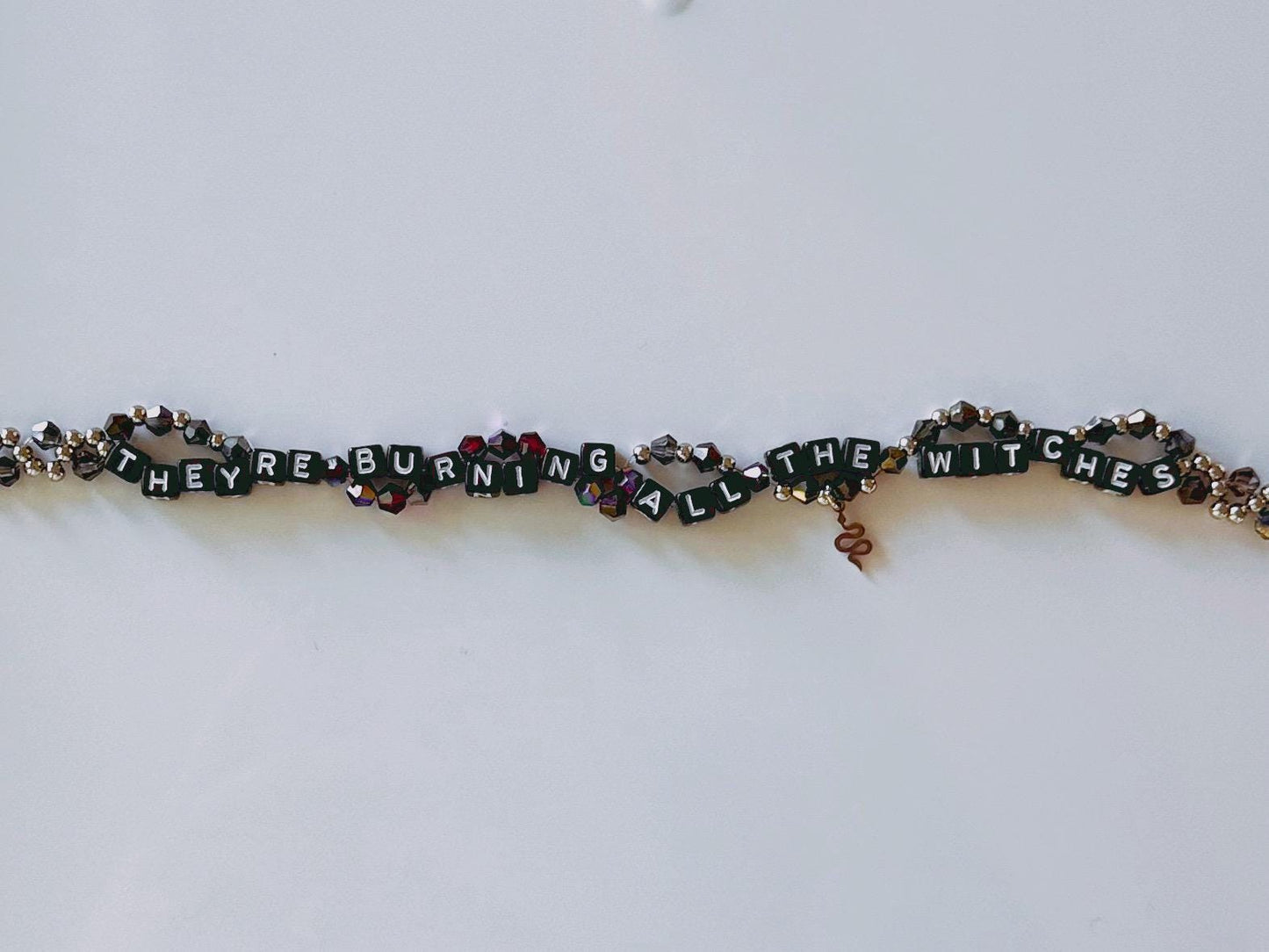 They’re Burning All the Witches Bracelet – Double Layer Beaded Bracelet, Feminist Statement Jewelry, Handmade Gift