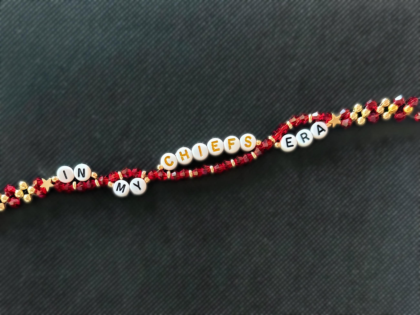 In My College Team Era Bracelet – Custom Double-Layer Beaded Bracelet, Handmade Game Day Jewelry, NCAA-Inspired Gift