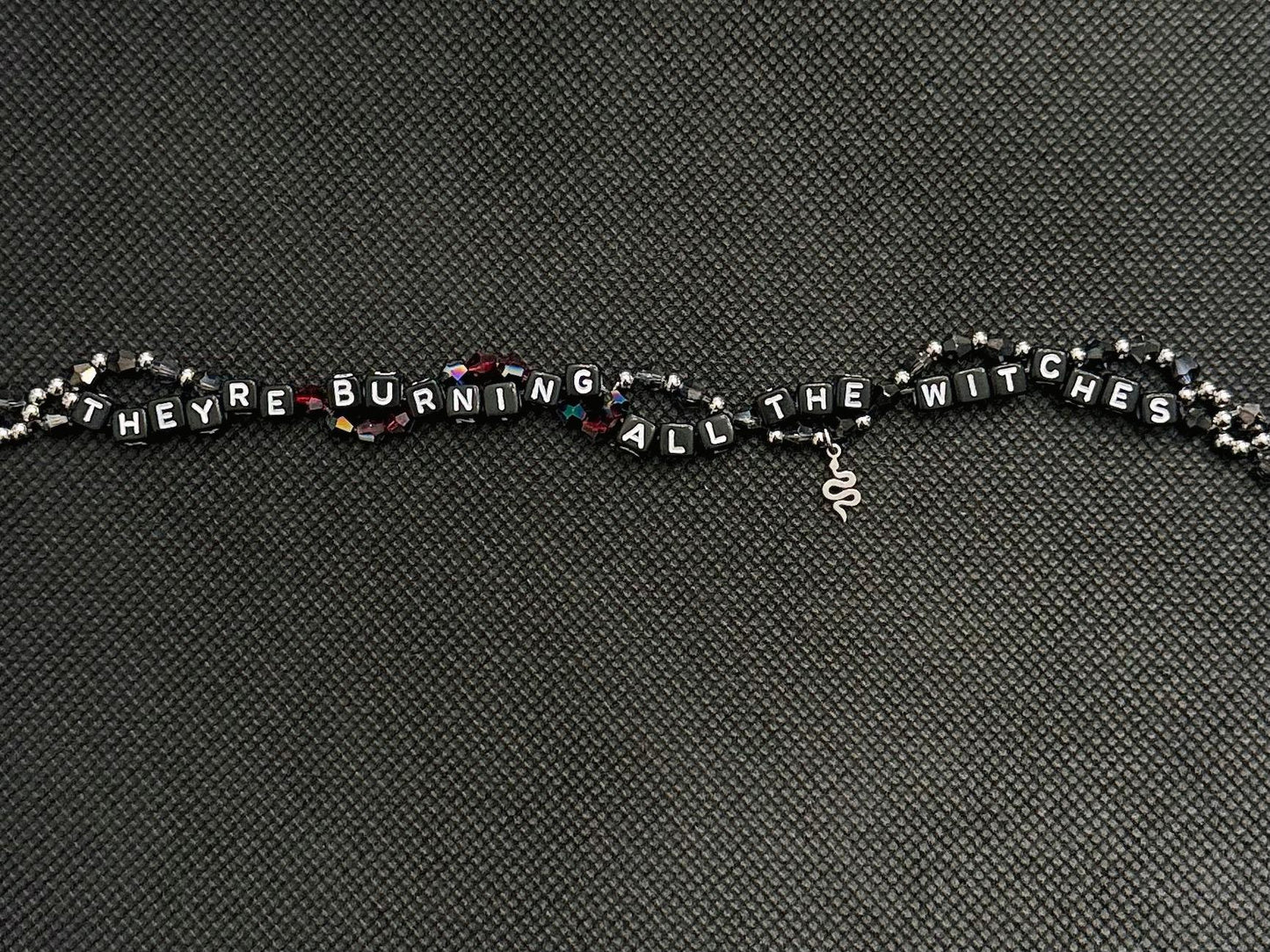 They’re Burning All the Witches Bracelet – Double Layer Beaded Bracelet, Feminist Statement Jewelry, Handmade Gift