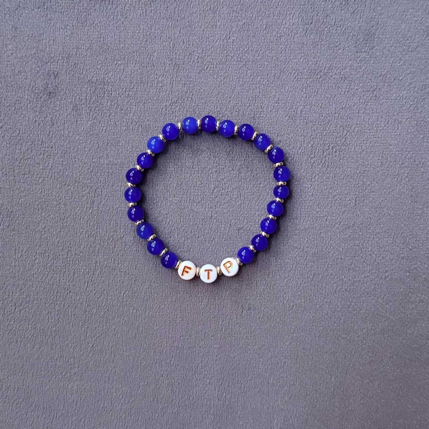 FTP Blue Friendship Bracelet – Handmade Beaded Feminist Bracelet, Rebellious Jewelry, Protest Accessory