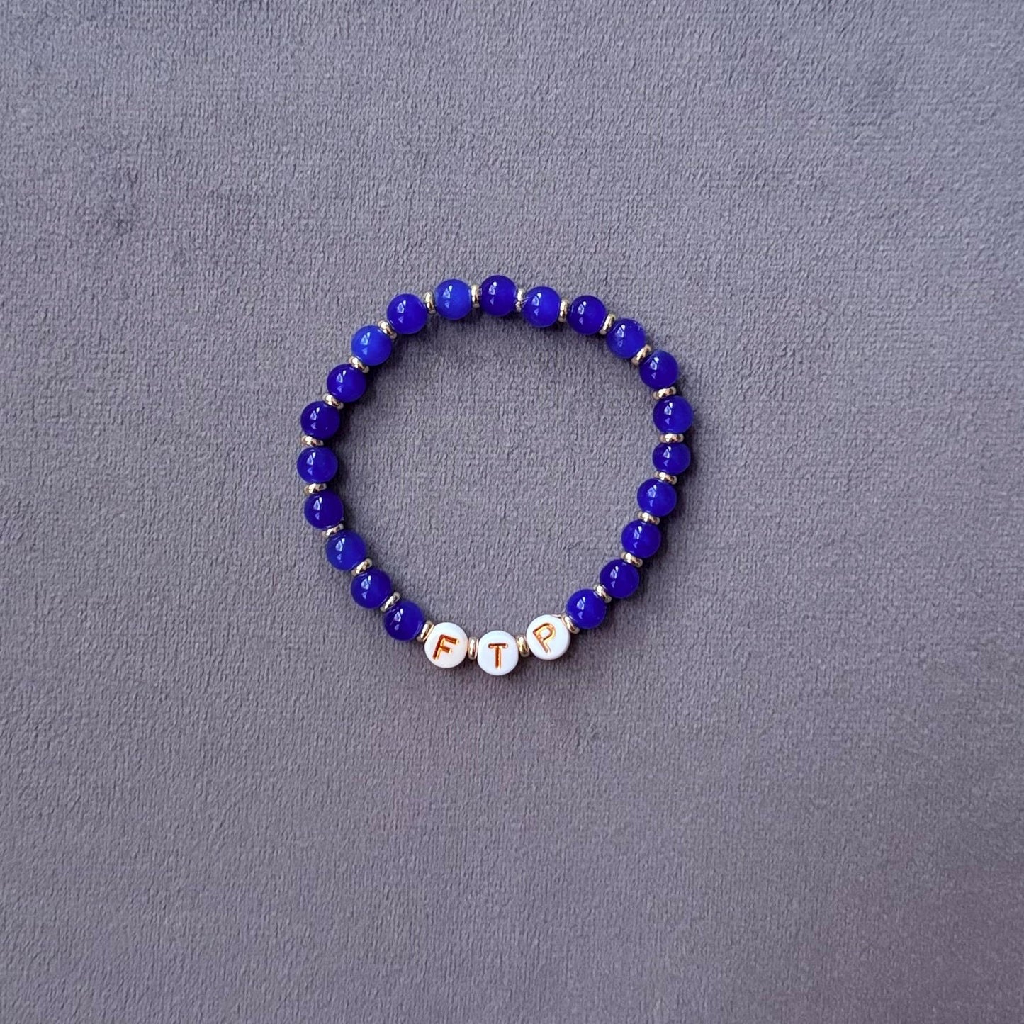 FTP Blue Friendship Bracelet – Handmade Beaded Feminist Bracelet, Rebellious Jewelry, Protest Accessory