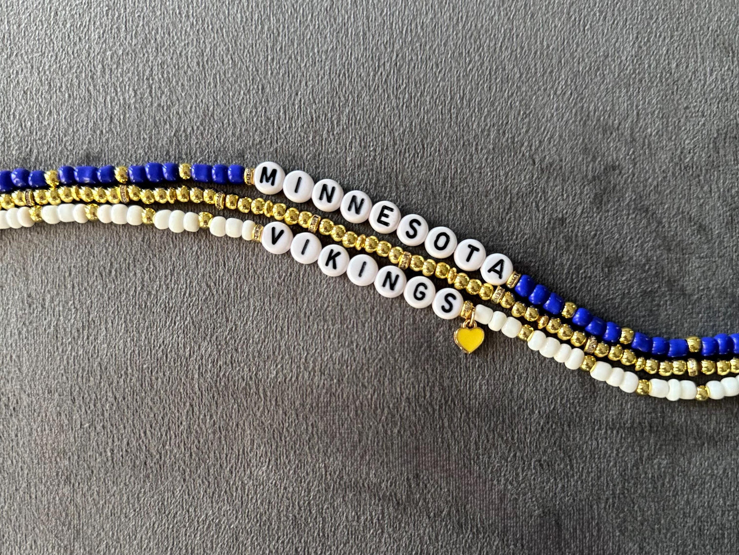 Vikings Football Charm Bracelet Stack